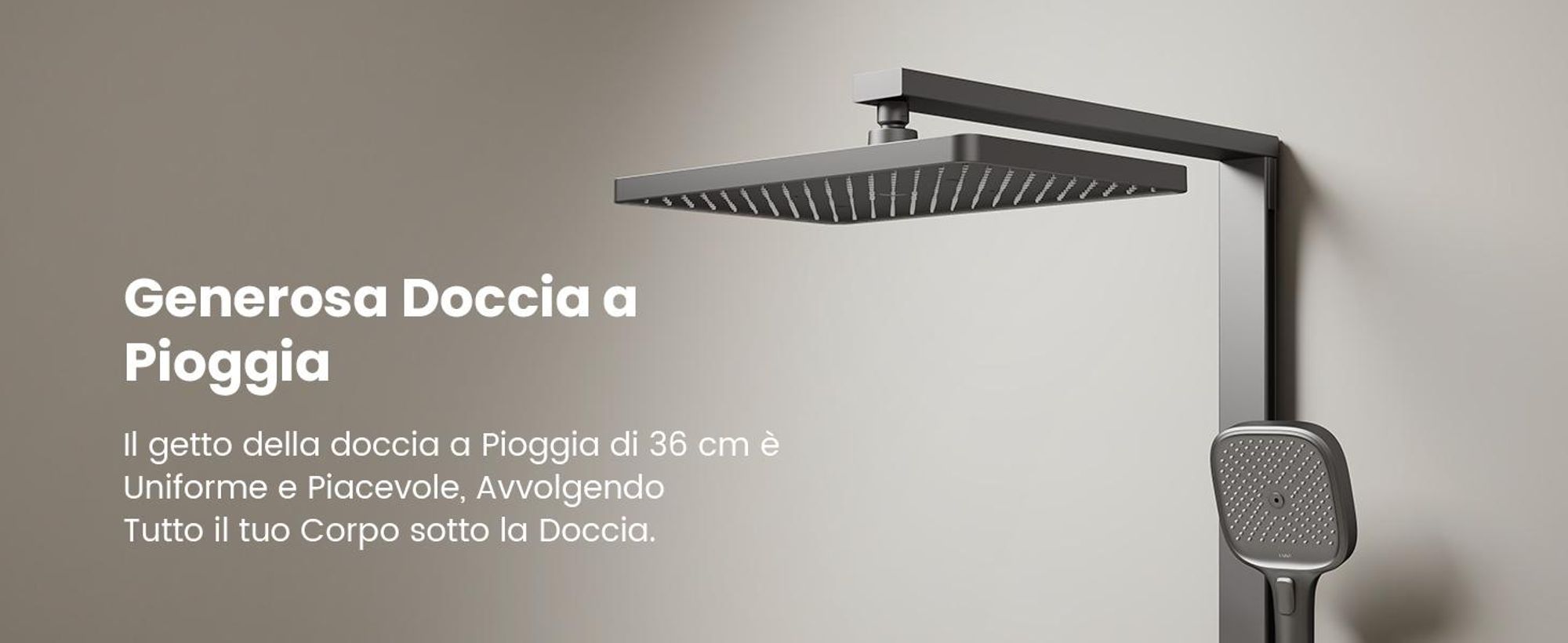 Sistema doccia EMKE® con termostato Antracite opaco con doccia per bambini, display digitale e filtro per il cloro 4 uscite Colonna doccia per famiglie F23