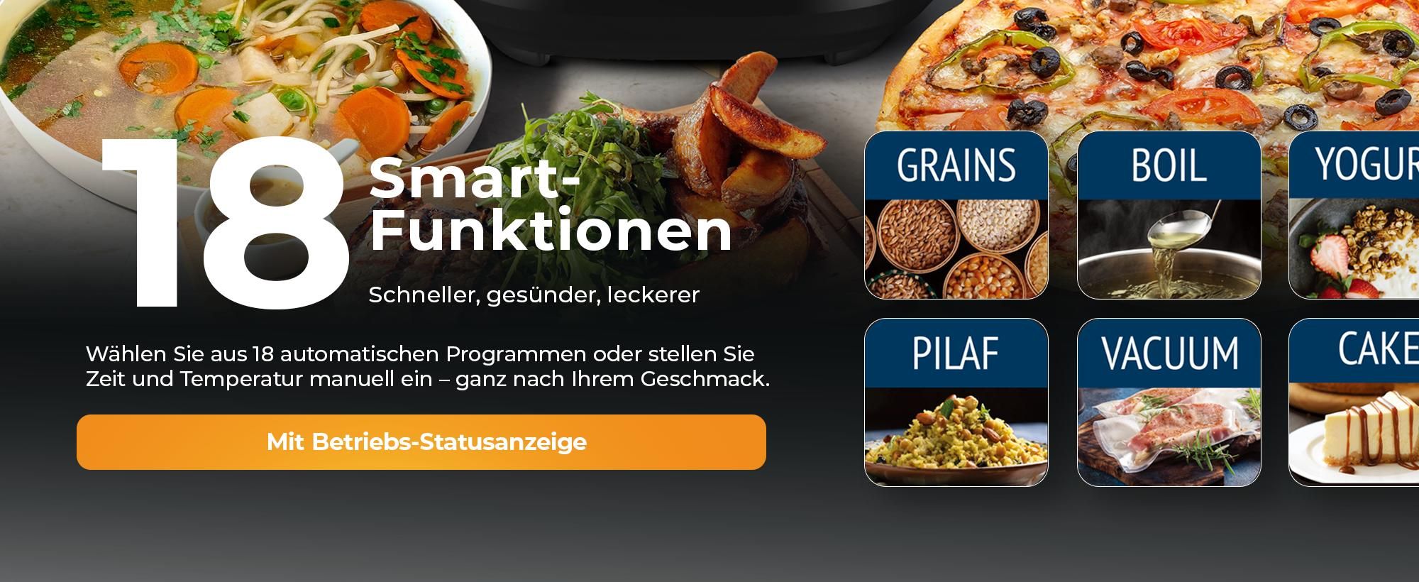 Balter Reiskocher, Multikocher 4L mit 18 Programmen & Warmhaltefunktion, Dampfgarer, Touch-Bedienfeld, Fuzzy-Logic, Premium-Topf, Klein, Schwarz