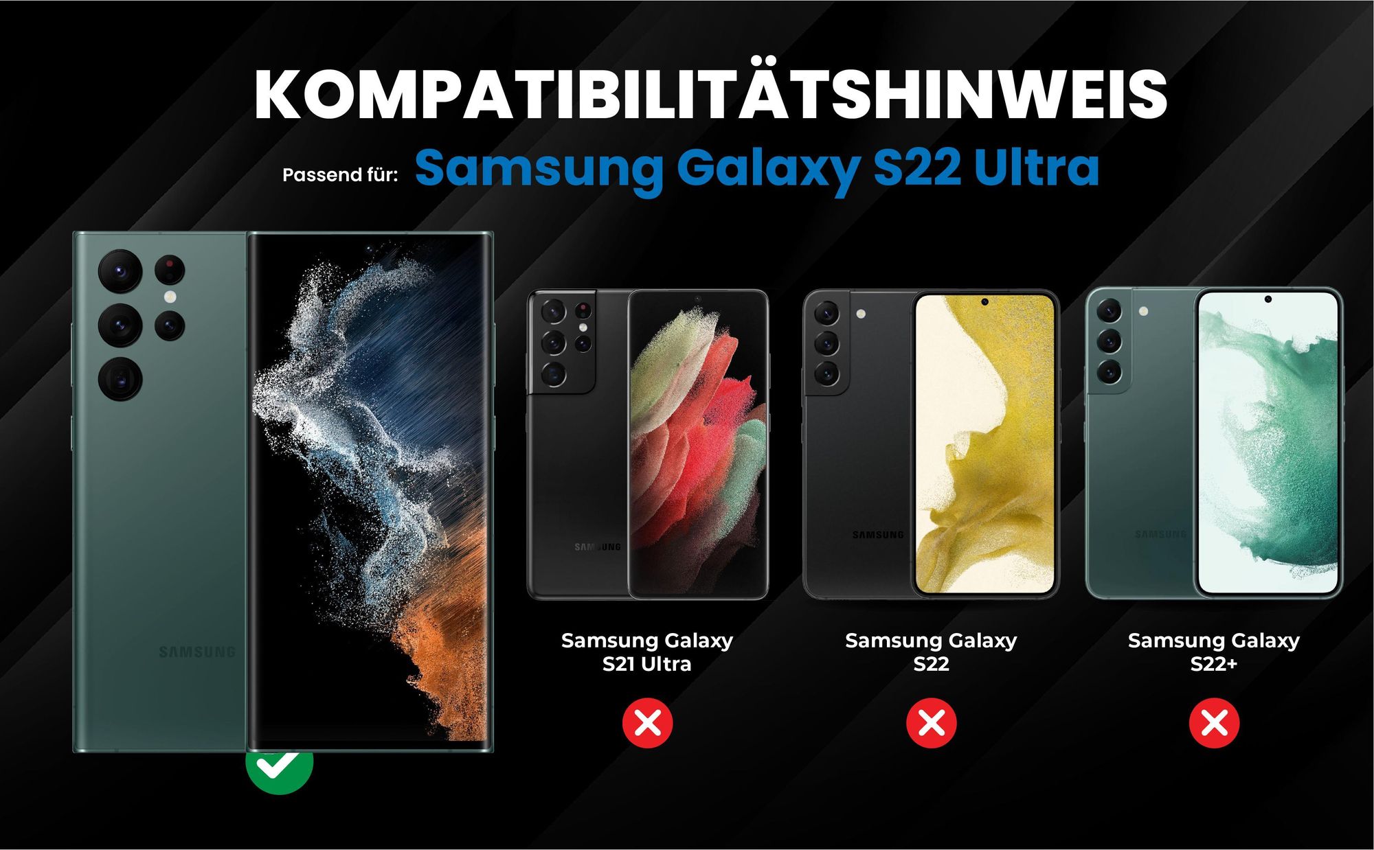 Kompatibilitätshinweise Hülle für Samsung Galaxy S22 Ultra