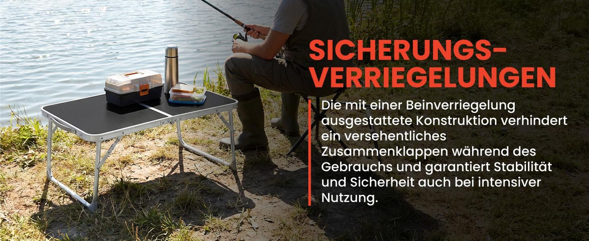 Campingtisch Klapptisch 60*40cm Tragbarer Gartentisch mit Koffer Schwarz