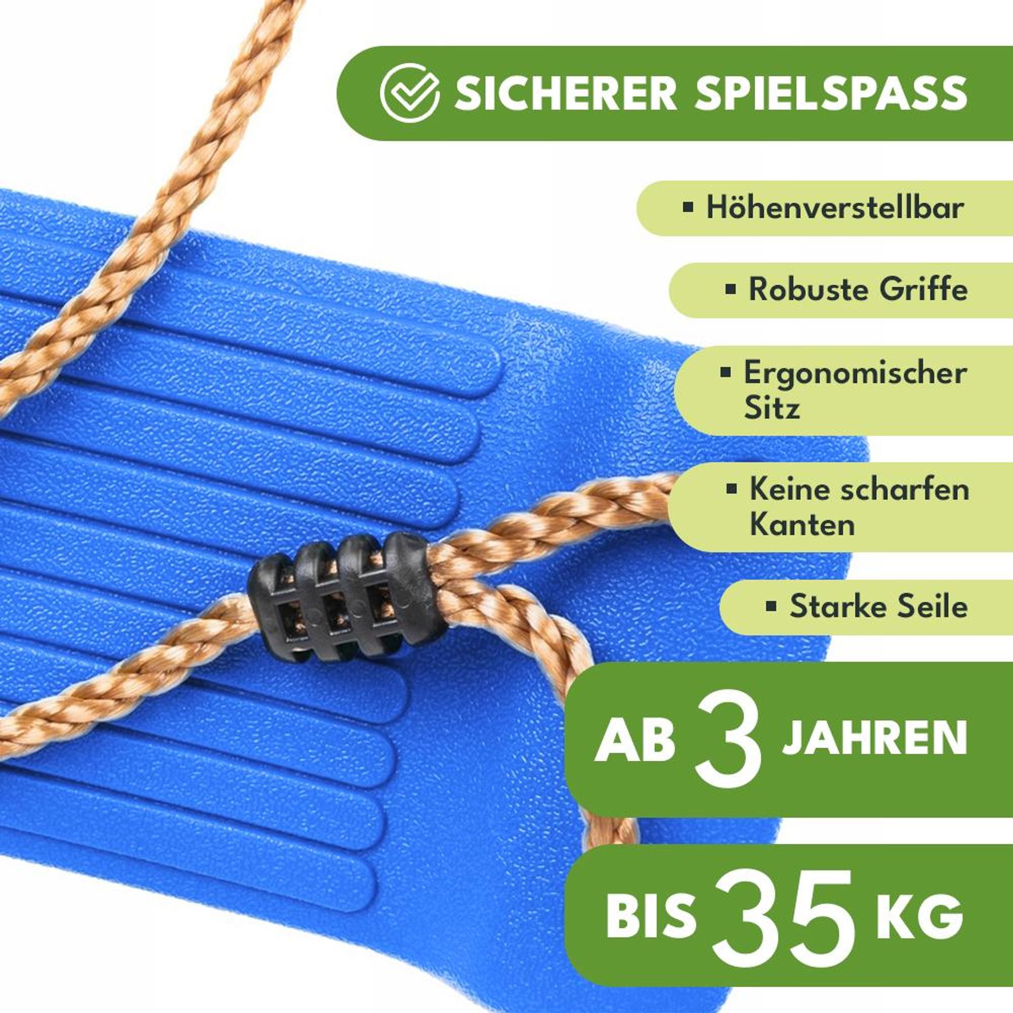 KRUMAD Kinderschaukel Outdoor Indoor, Babyschaukel, Schaukel, Tragkraft bis 35 kg, Höhenverstellbar, Babysitz für Kinderzimmer, Dunkelgrün