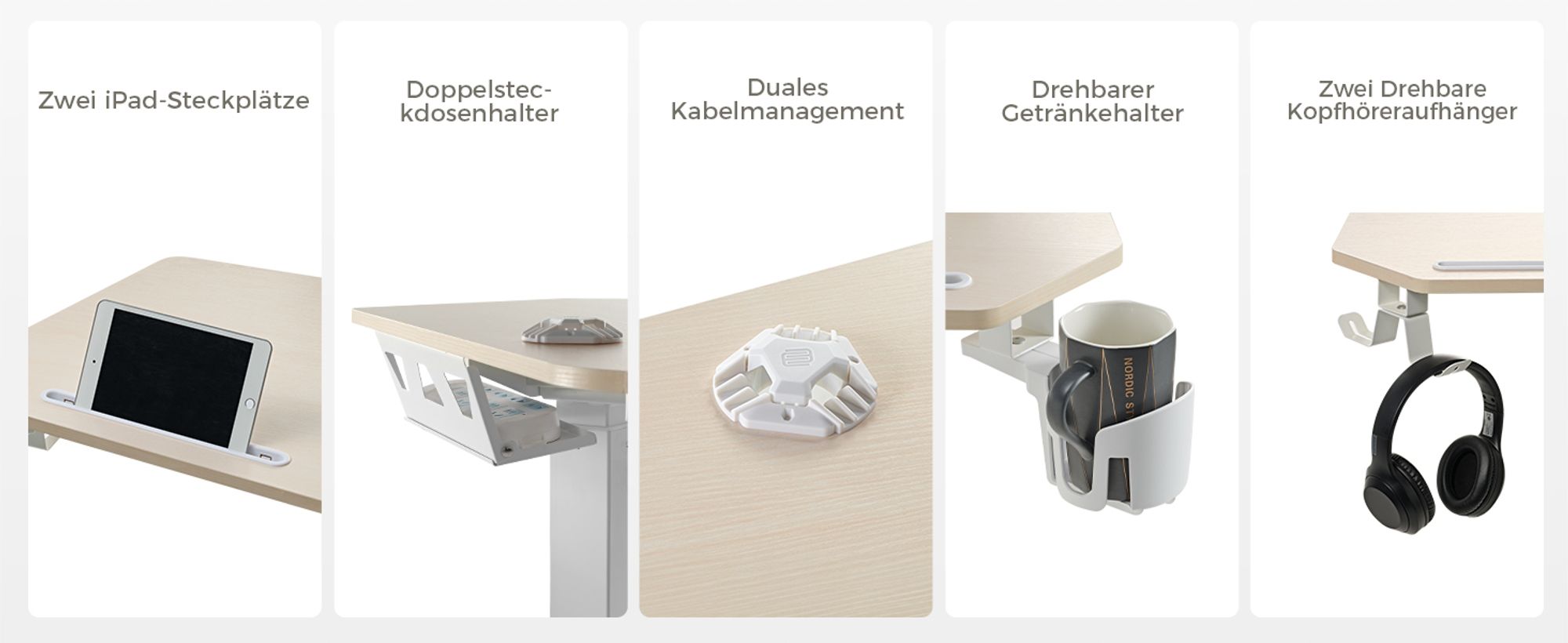EUREKA ERGONOMIC Elektrisch Computertisch 182×76cm Höhenverstellbarer Schreibtisch Stehpult Gaming Tisch mit Monitorständer und Tastaturablage