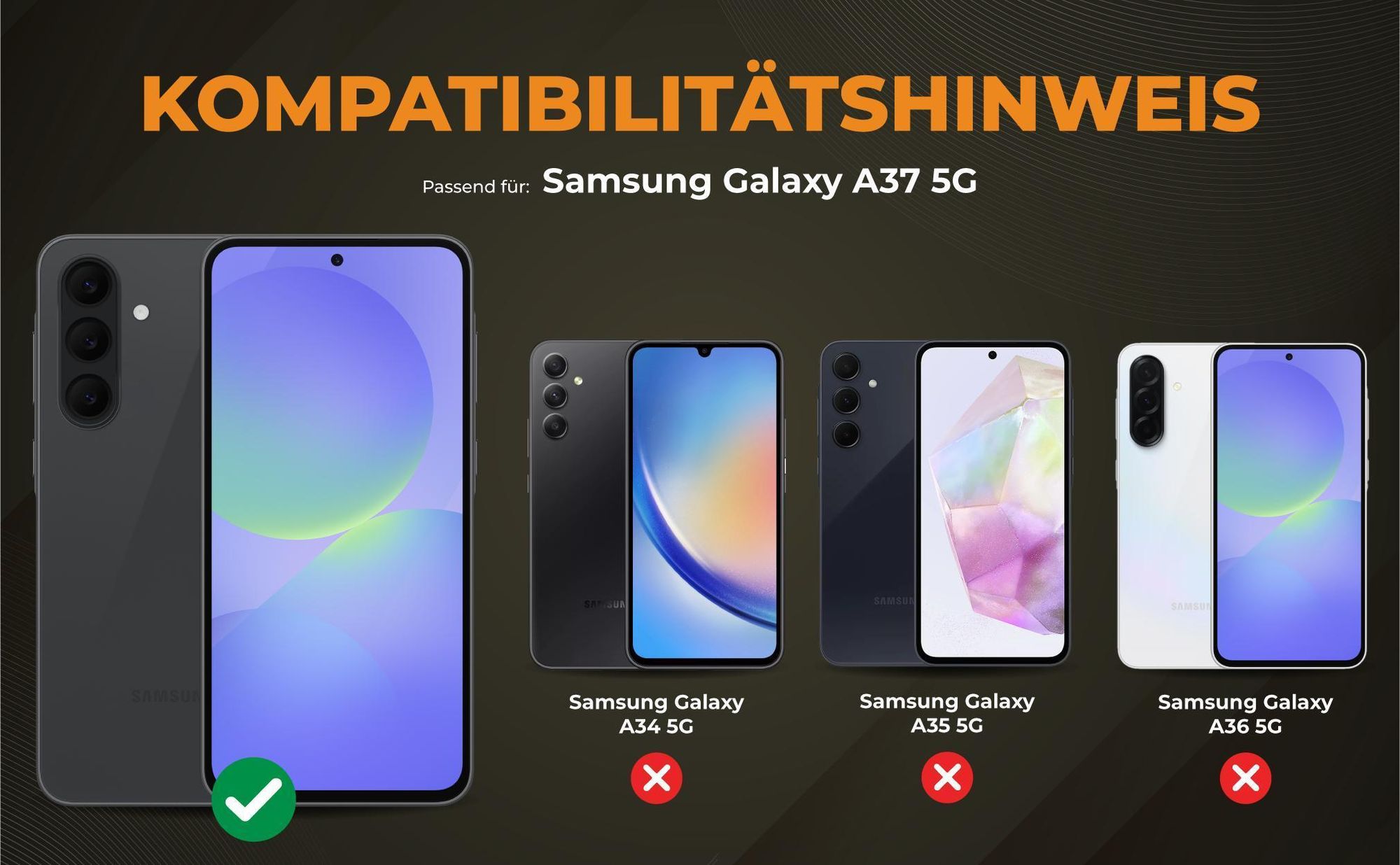 Kompatibilitätshinweise Hülle für Samsung Galaxy A37 5G