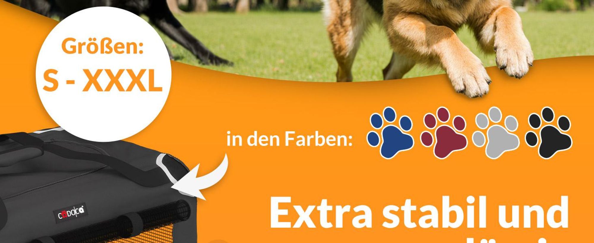 Faltbare Hundetransportbox M 60x42x44 cm mit Liegedecke und Trinknapf