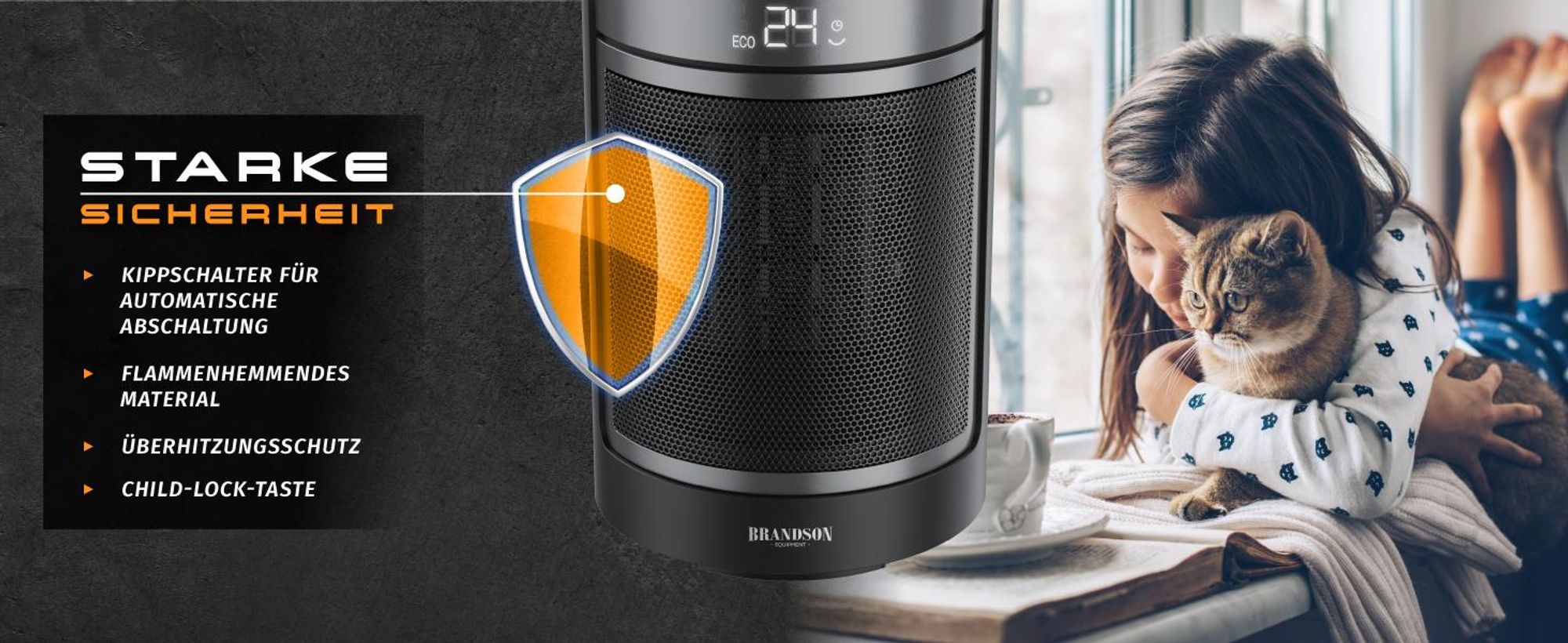 Brandson Keramik Heizlüfter 1500 W, Sicherheitsfunktionen