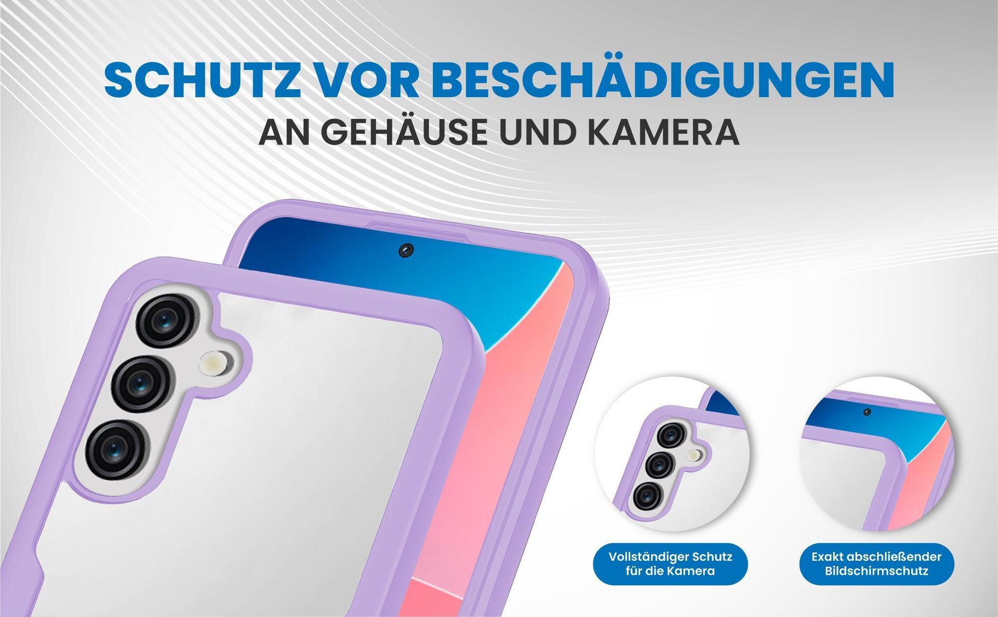 Violette 360 Grad Handyhülle für Samsung Galaxy A56 5G Front und Backcover