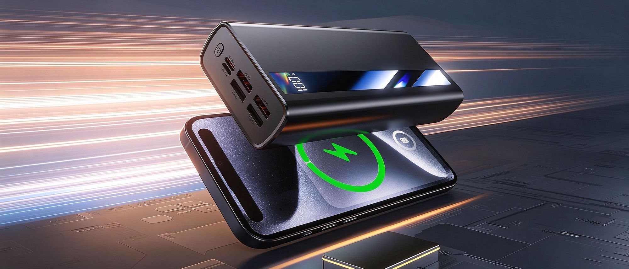 Juksun Powerbank, 60000mah Power Bank, 66W PD QC3.0 USB-C Fast Charge, 2 Input und 5 Output (QC & USB & Typ C) für Handy und Tablet und Kamera
