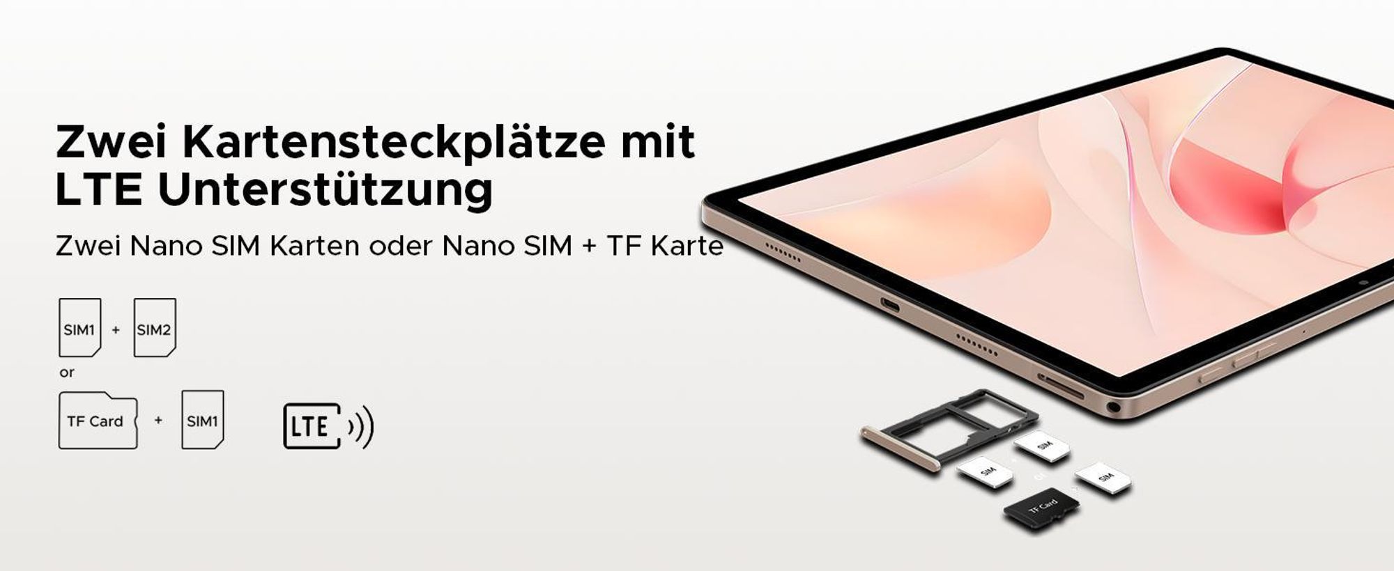 DOOGEE Tab E3 Pro - Tablet, Android 16, 13 Zoll, 32GB+256GB, 4G LTE, 90Hz,11000mAh/18W, Vier Trompeten