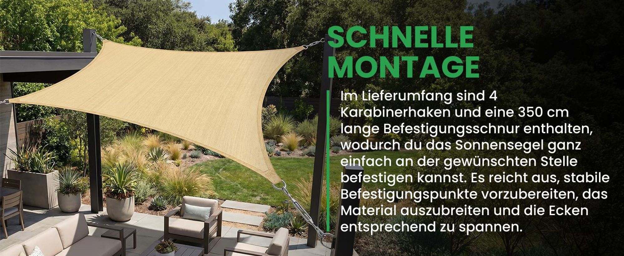 Sonnensegel Rechteckig 2x3m Sonnenschutz Wasserdicht Garten