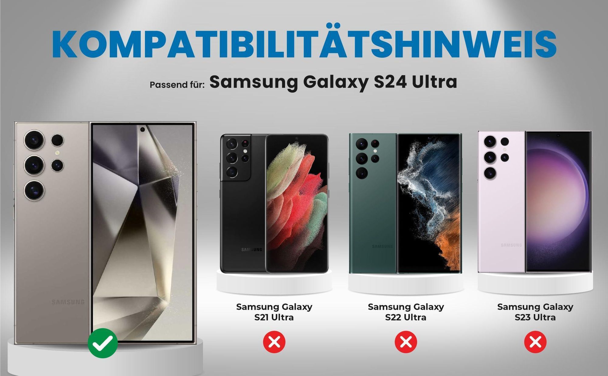 Kompatibilitätshinweise Hülle für Samsung Galaxy S24 Ultra