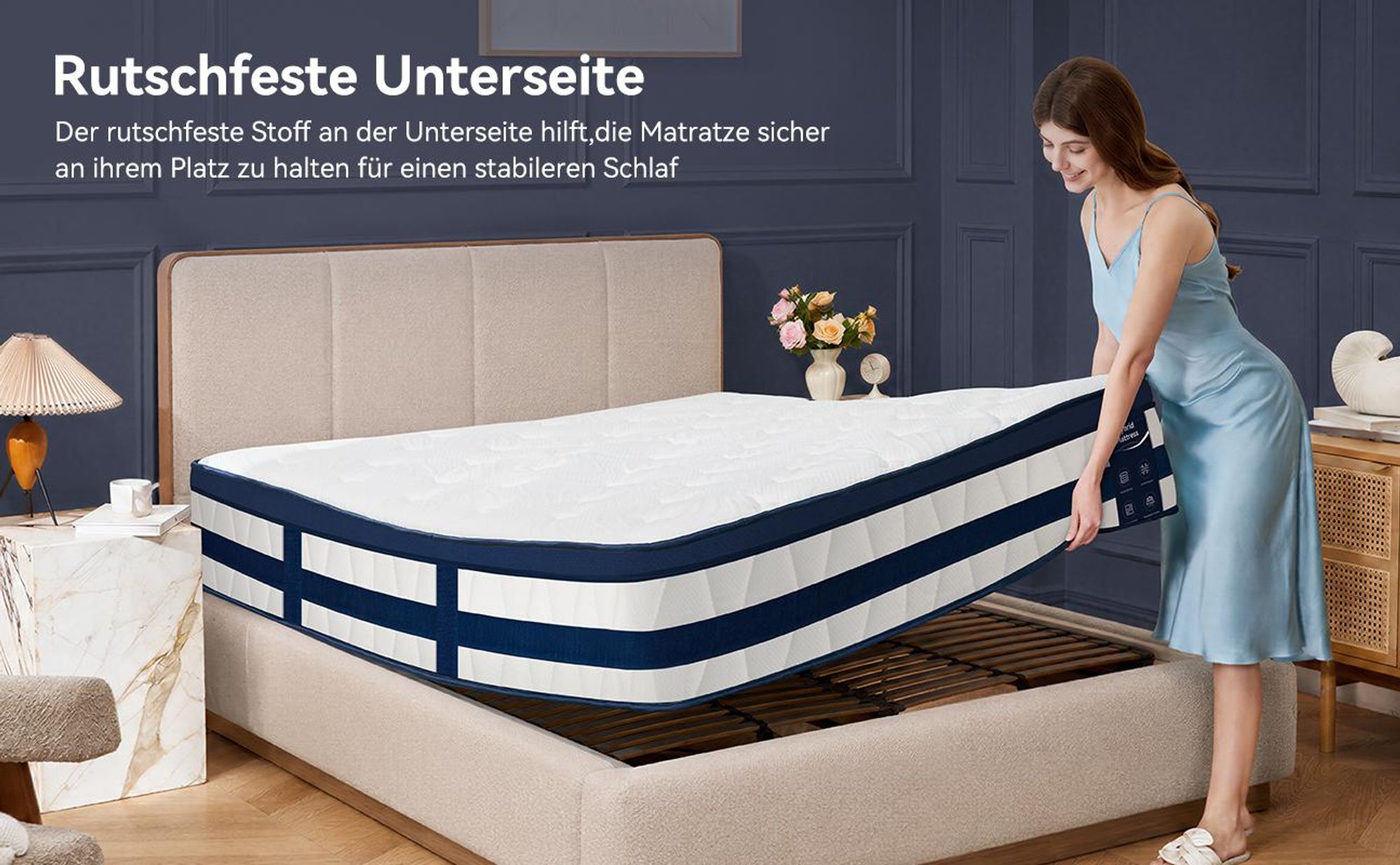 Matratze 90x200 26cm Integrierter Topper Matratze 7 zonen Taschenfederkernmatratze H3/H4