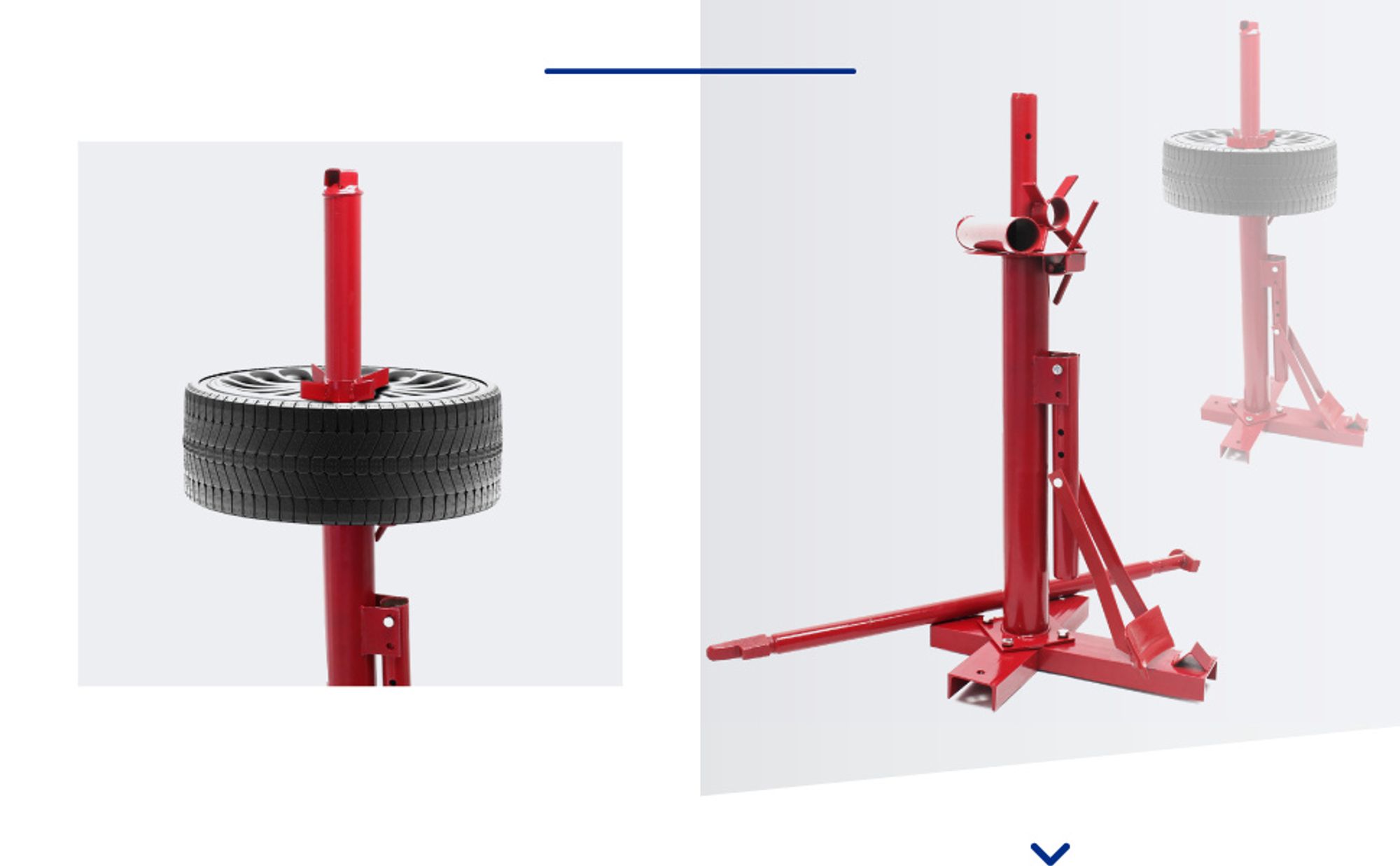 Wiltec Reifenmontiergerät 38,1 x 45,72 cm, ab Ø 51 mm, für Reifengrößen 8"-16", Reifenmontagegerät aus Stahl, Reifenmontagehilfe zum Reifenwechsel