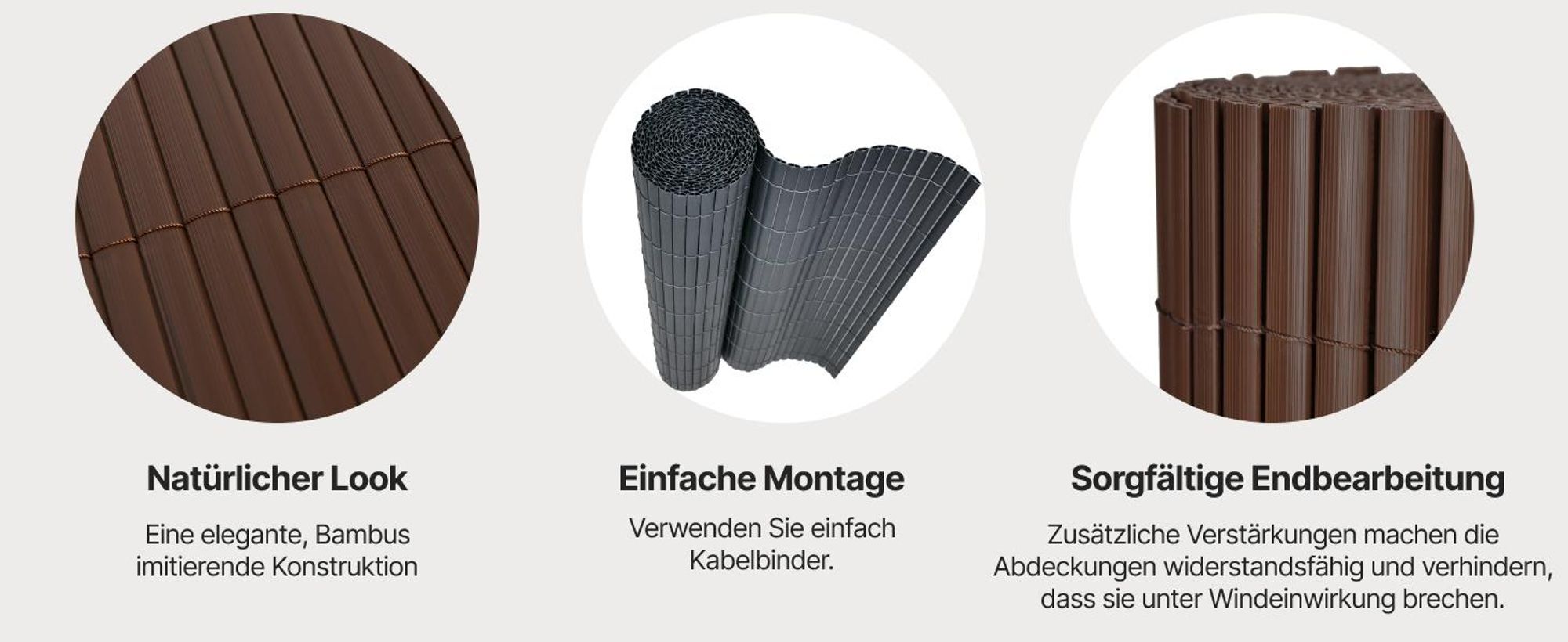 Sichtschutz Balkon, Terrasse, Garten, PVC, Mazovia 100x300 cm Grau, Sturmfest, Ohne Bohren Sichtschutzmatte, Wetterfest und UV-beständig, Ganzjähre