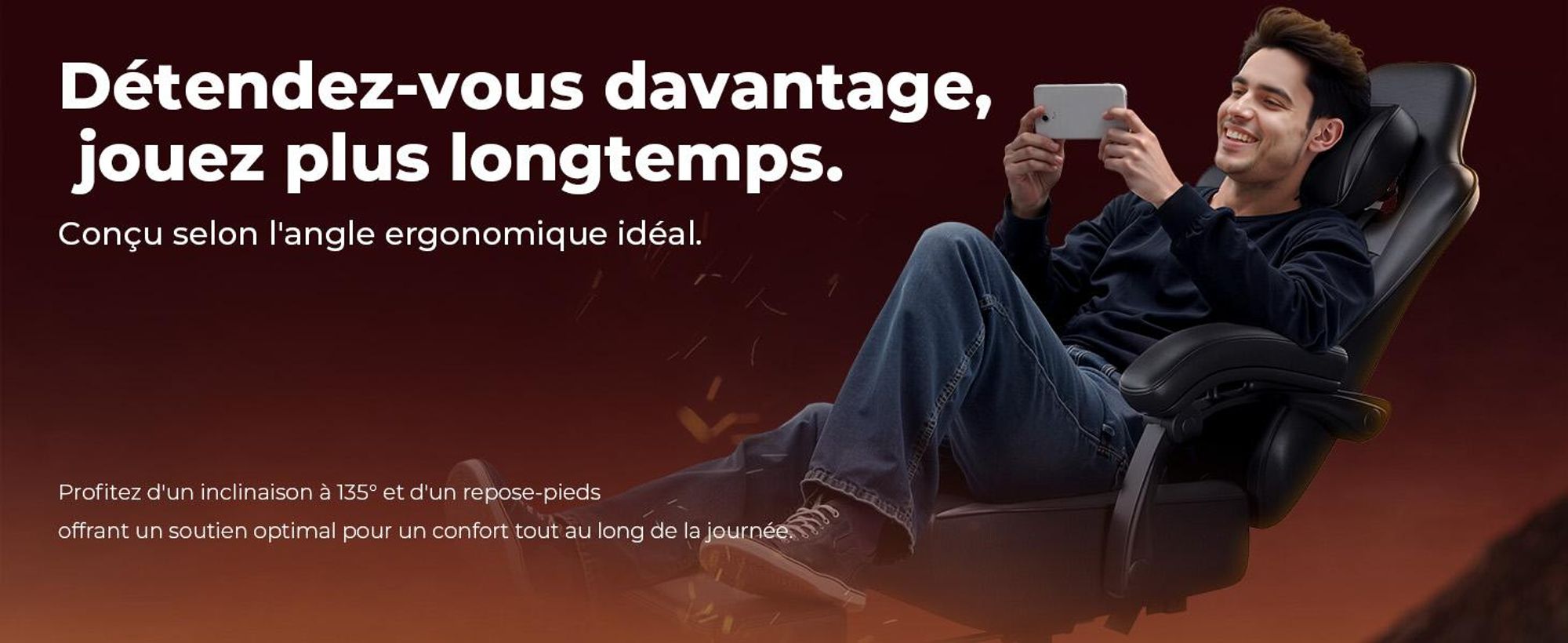 Fauteuil gaming GTPLAYER, fauteuil de bureau, fauteuil PC ergonomique, fauteuil pivotant réglable en hauteur, accoudoirs avec mécanisme synchrone, coussin lombaire, appui-tête