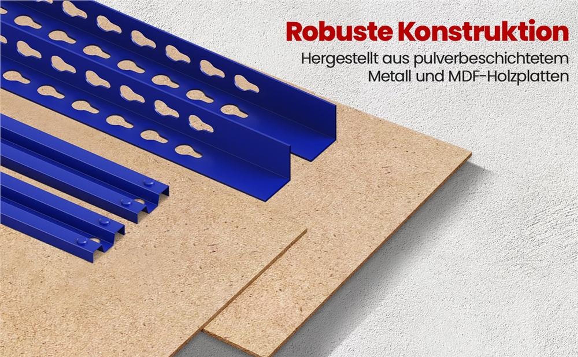 Yaheetech Schwerlastregal 150x70x30cm, max. 560 kg, 5 höhenverstellbare MDF-Böden, Lagerregal, Blau