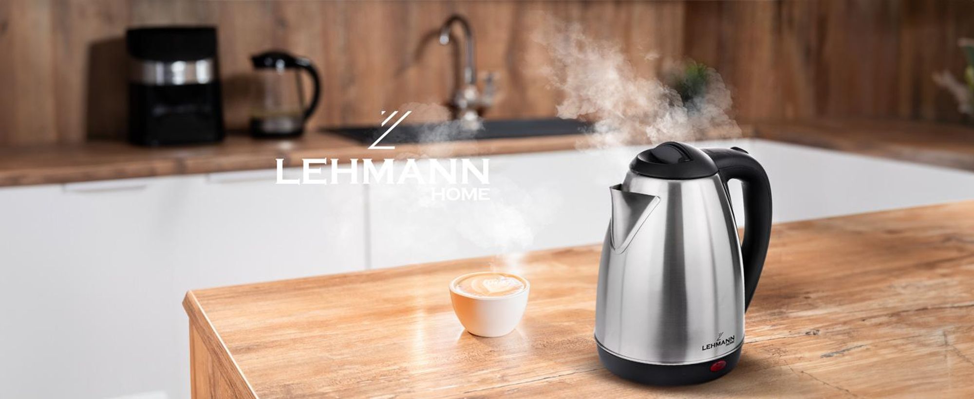 LEHMANN Bouilloire Électrique en Acier Inoxydable 1,8L, 2200W, Chauffage Rapide, sans BPA