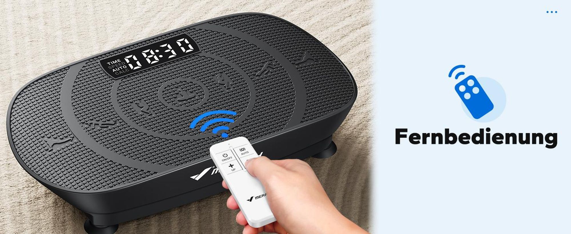 Vibrationsplatte – Mini-Vibrationsplattform mit LED-Display, mit Fernbedienung, für Ganzkörpertraining zu Hause, bis 136 kg