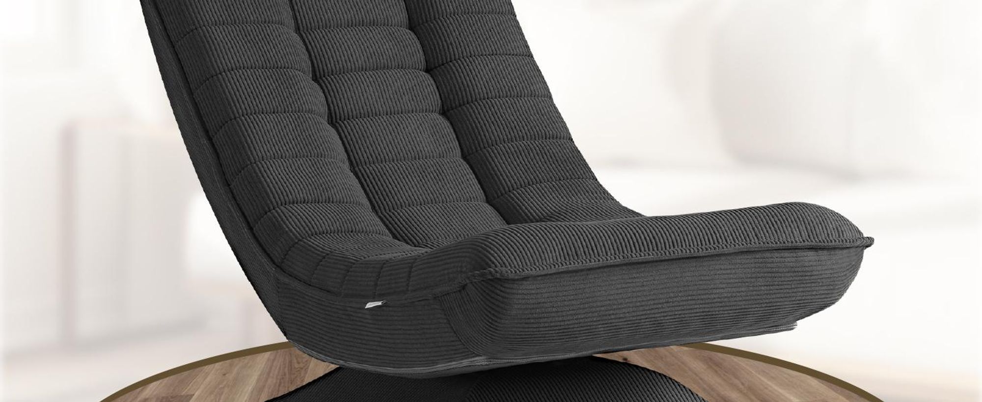 Juskys Relaxsessel Korsika - Cord-Bezug, ergonomisch, 5-lagiges Polster, 360° drehbar - Grau