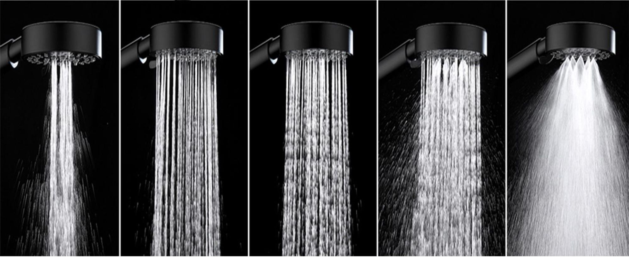 Auralum klassisch Badewanne Duschset mit 5 Funktionen Handbrause, Schwarze Badewannenarmatur, Duschsystem Duschset für Badewanne und Badezimmer