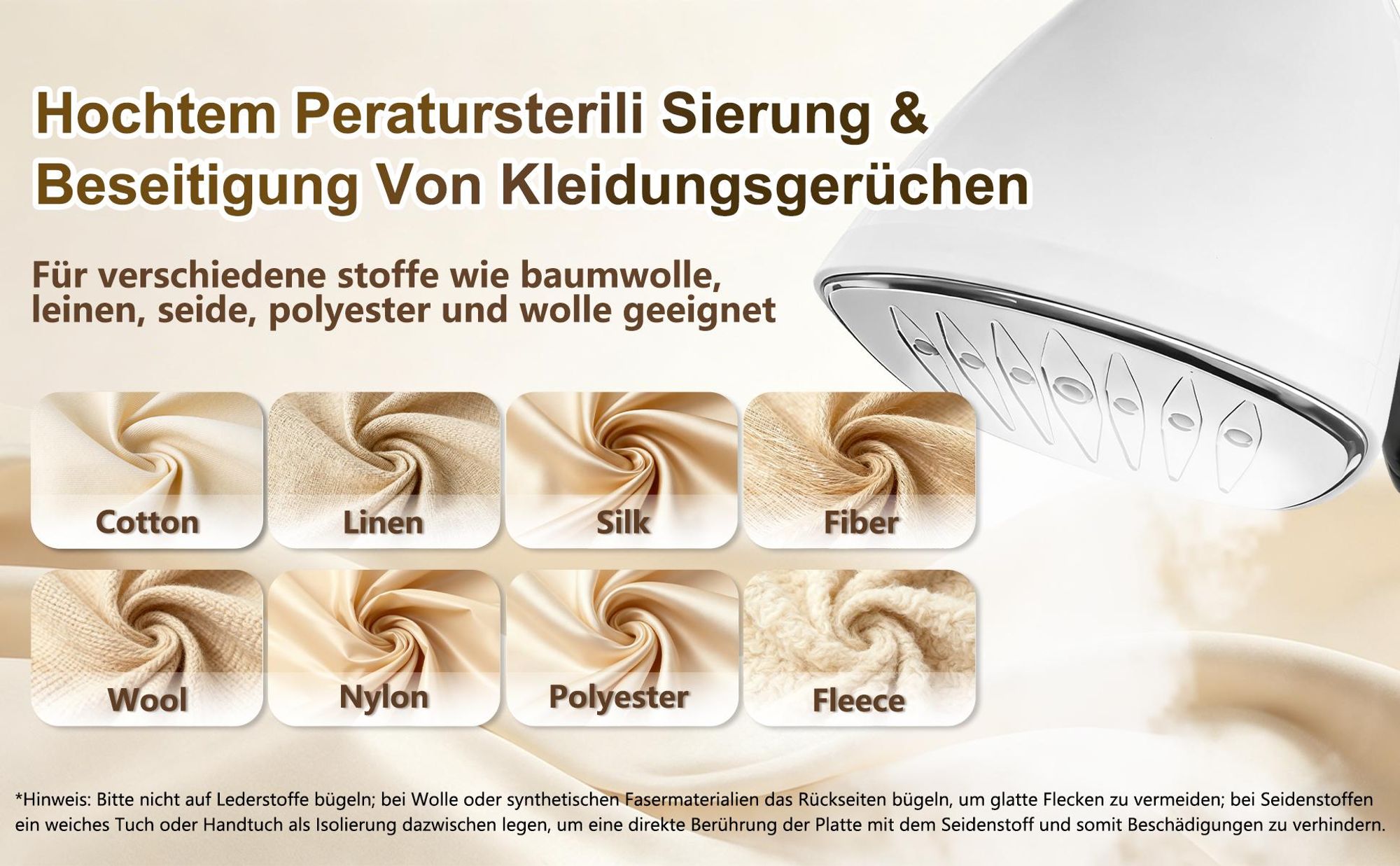 2-in-1 Dampfglätter & Reisebügeleisen 1780W, Tragbare Dampfbürste (20s Schnellaufheizung, 320ml, 30g/min, 3 Stufen) mit Abschaltautomatik, Weiß