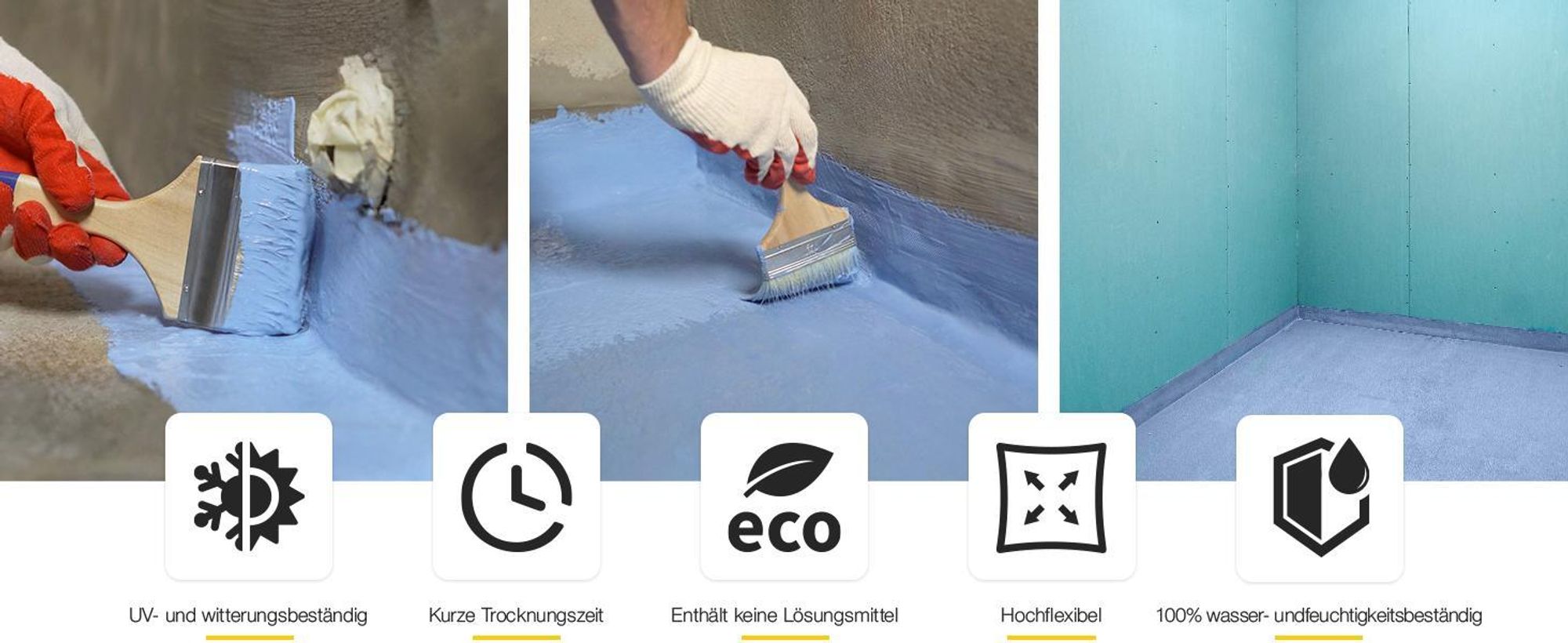 Isolbau Flüssigfolie PLUS  12kg - Dichtfolie für innen & Außenbereich - für Wand & Boden - Balkonabdichtung, Terrasse - Lösemittelfreie, wasserdichte Abdichtung Dichtmasse