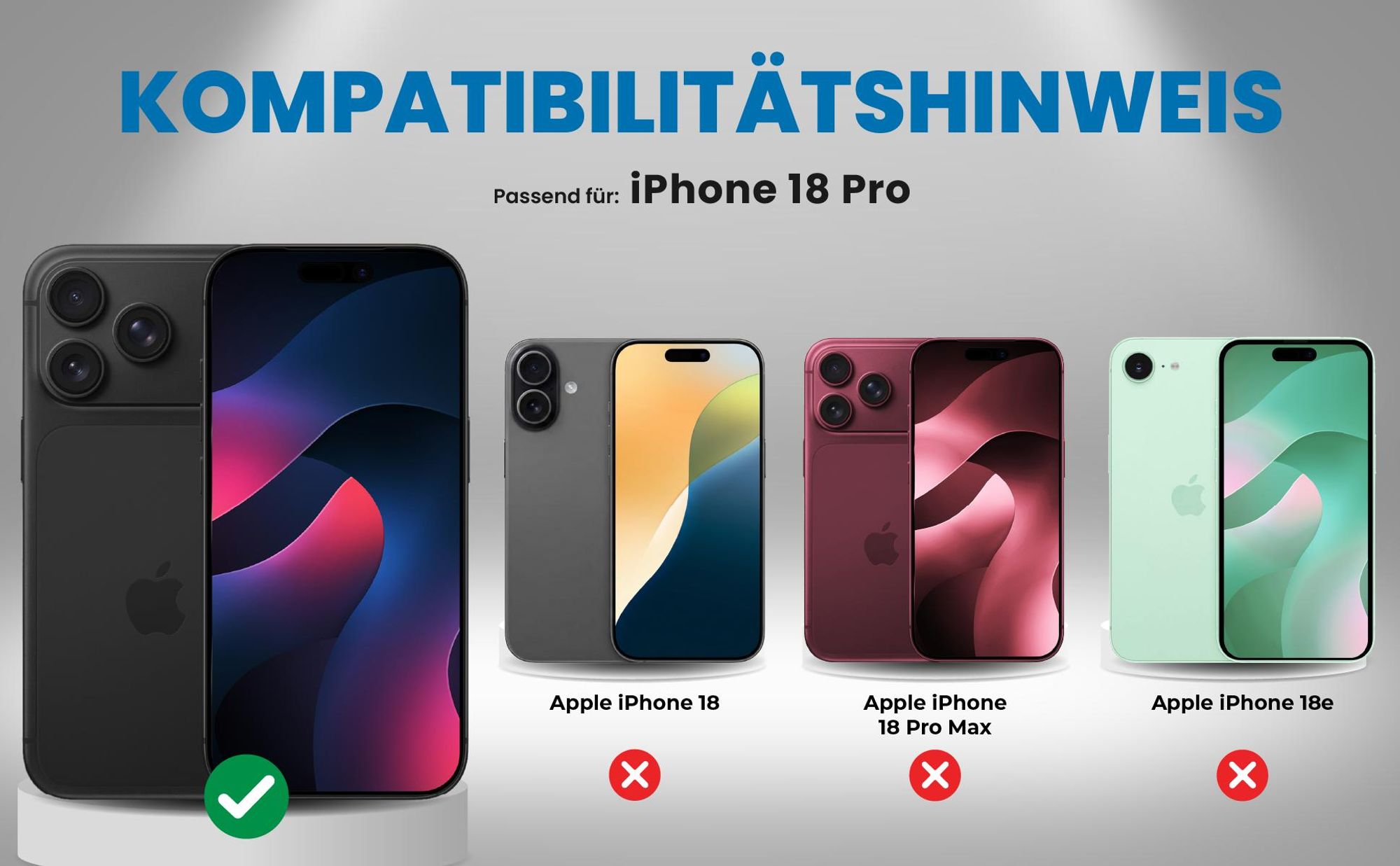 Kompatibilitätshinweise Hülle für Apple iPhone 18 Pro