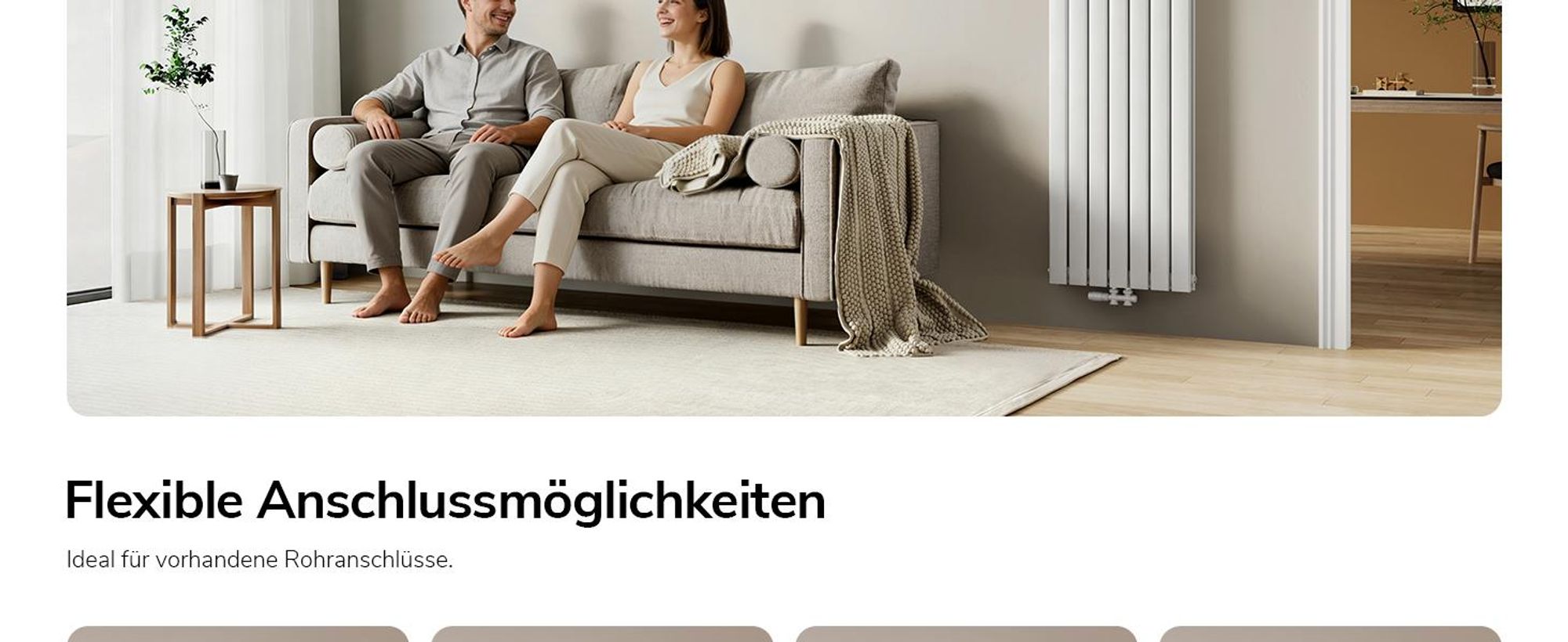 EMKE Heizkörper Flach 180 x 53,8 cm Doppellagig 1895 W Weiß Design Paneelheizkörper