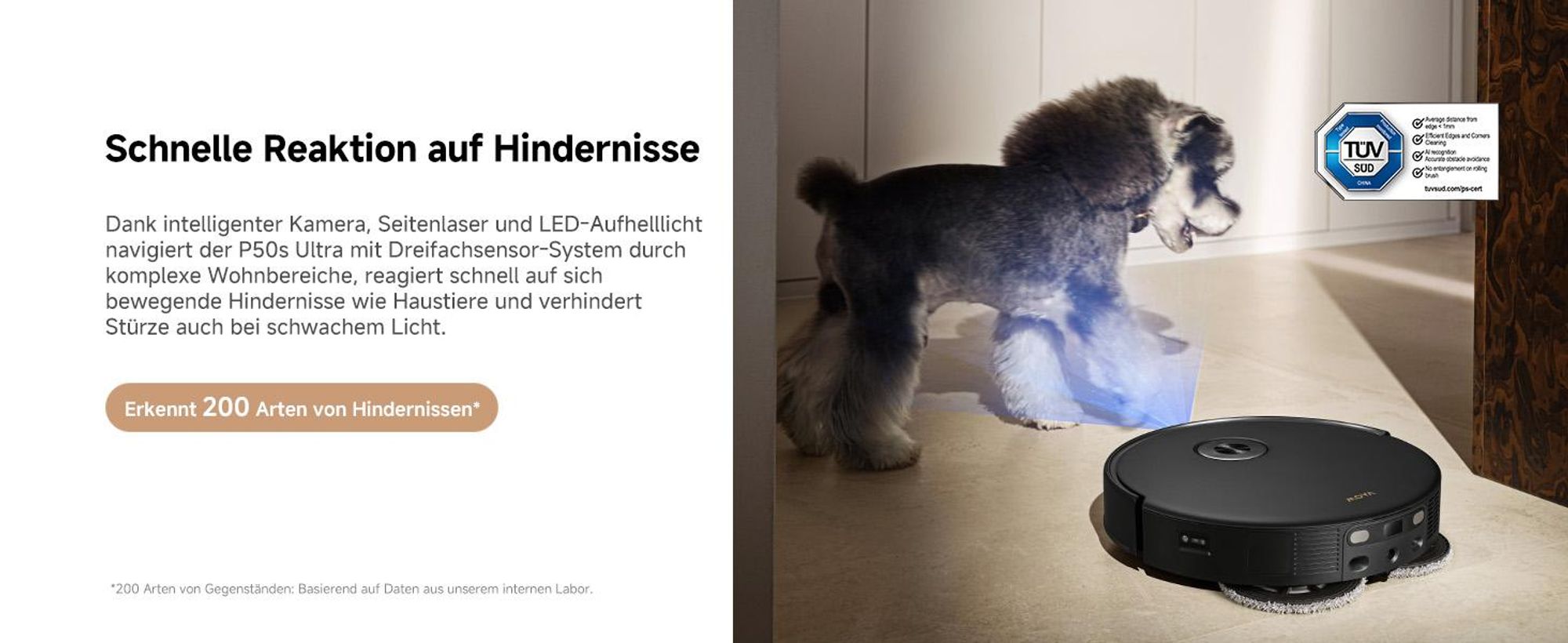 MOVA P50s Ultra Saug- und Wischroboter 24.000 Pa, Auto-Absaugstation, StepMaster, Dual-LiDAR, mit 1L Extra Reinigungsflüssigkeit