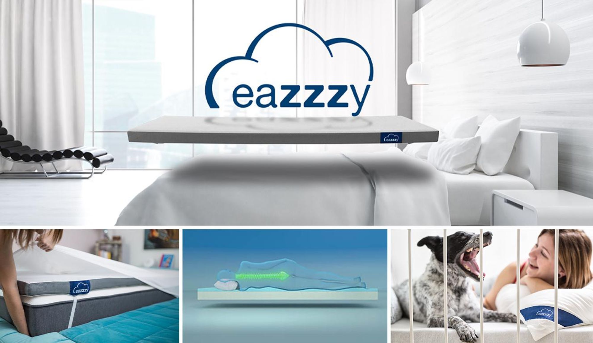 Genius Eazzzy Topper Classic 180x200cm Höhe 7 cm H2 H3 - orthopädische Matratzentopper für Matratze & Boxspringbett aus Gelschaum für Allergiker