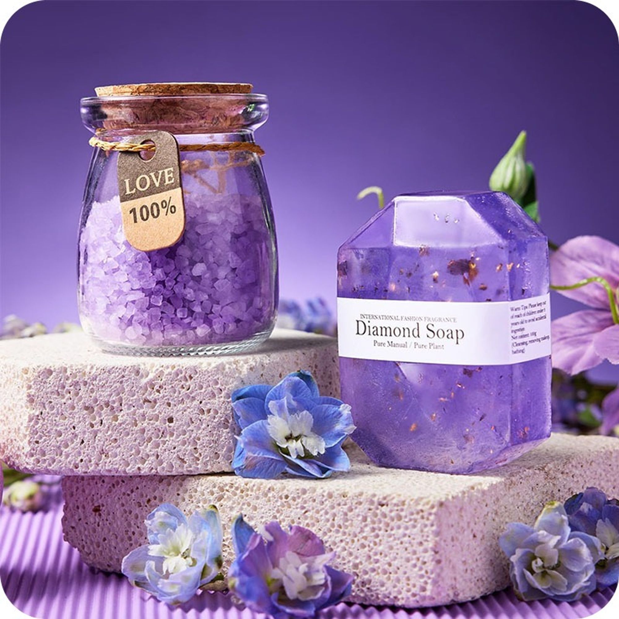 REVENTO® Zestaw Prezentowy Lavender Dla Kobiety - Zestaw Na Prezent Dla Mamy, Córki, Babci