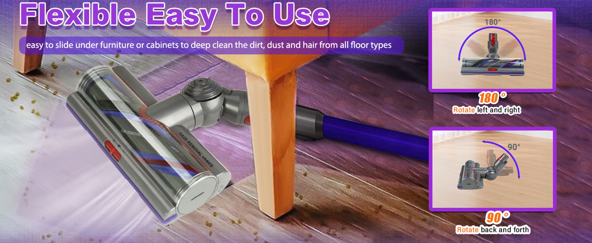 Ersatz-Staubsaugeraufsatz mit hohem Drehmoment für Dyson V11 V15 V10 V8 V7, Upgrade-Staubsaugerkopf für Dyson Staubsaugerteile und Zubehör