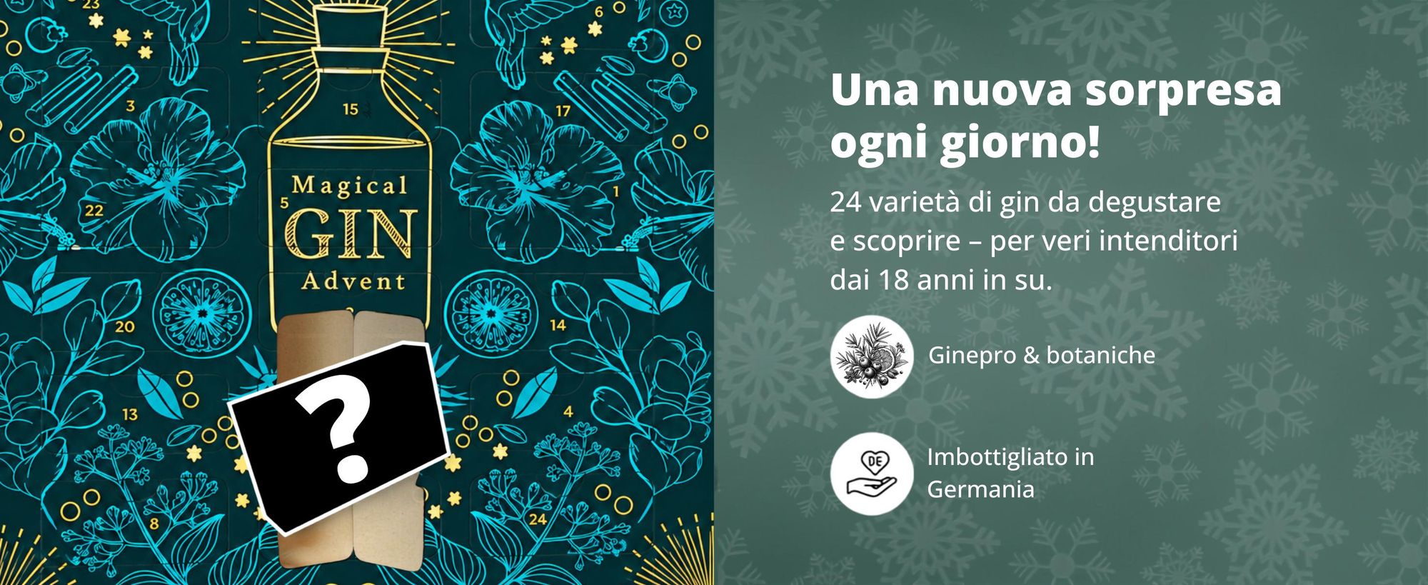 BOXILAND® calendario avvento gin 2026, 24 tipi da 0,02 l, degustazione gin
