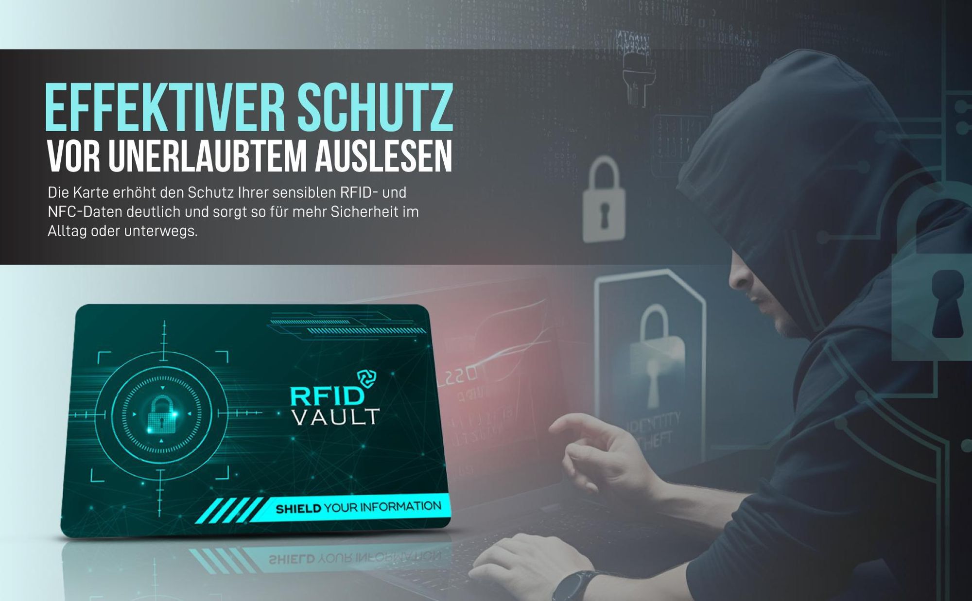 Effektive Abschirmung gegen RFID und NFC Auslesen persönlicher Daten