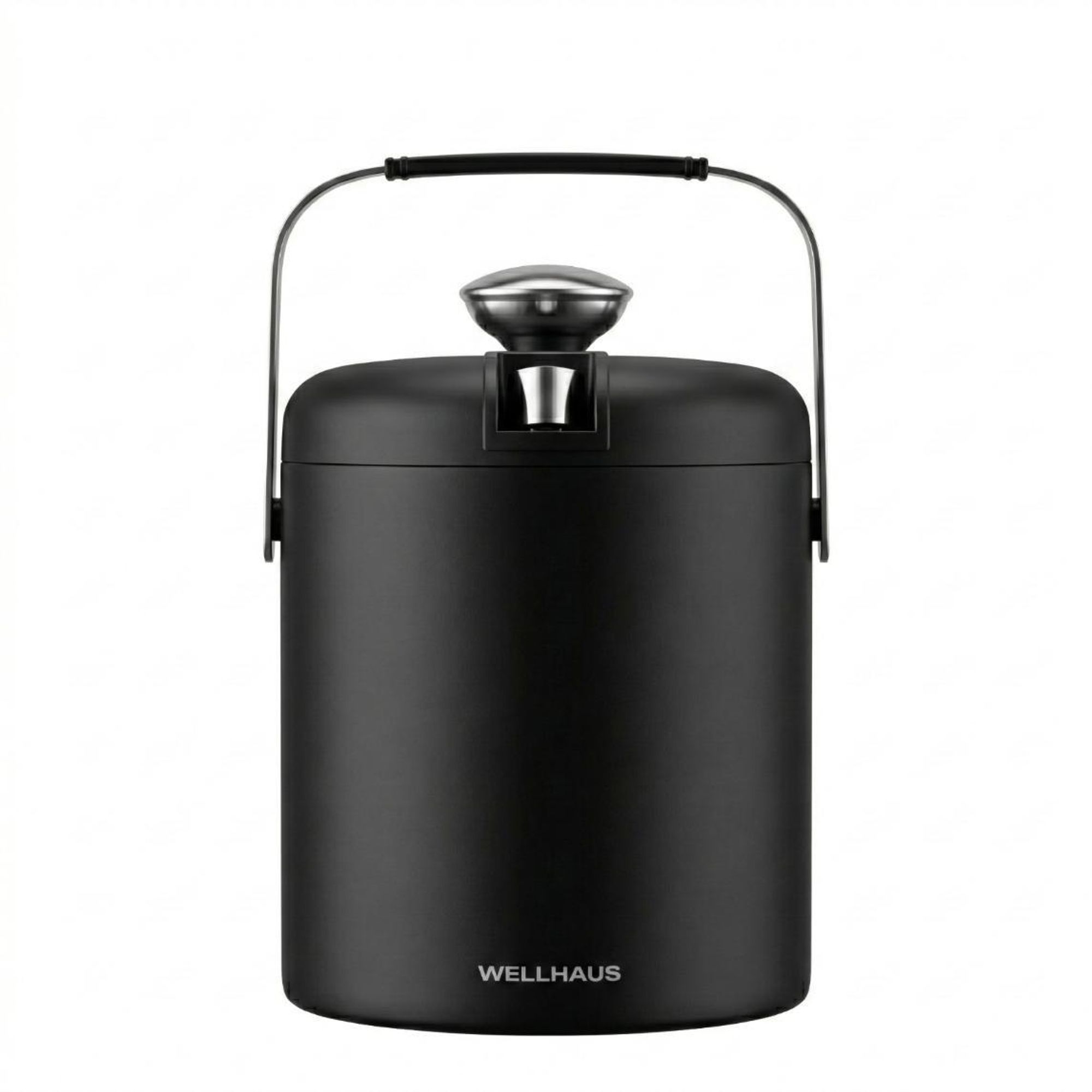 WELLHAUS Eiskübel mit Zange 1,3l Schwarz