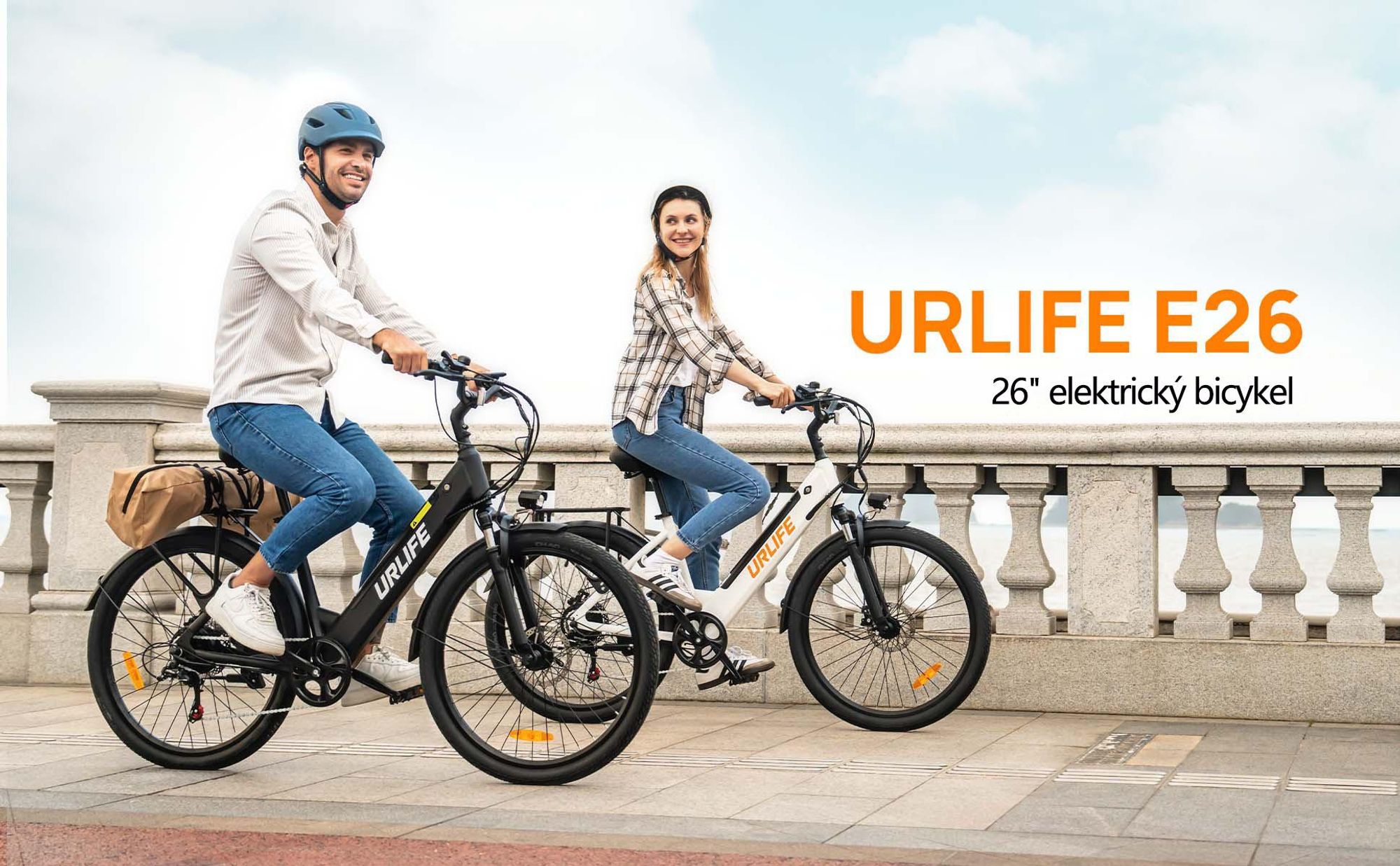 Elektrický bicykel URLIFE E26 - Motor 250W Batéria 48V10.4Ah 26-palcové pneumatiky Kotúčové brzdy - Čierny