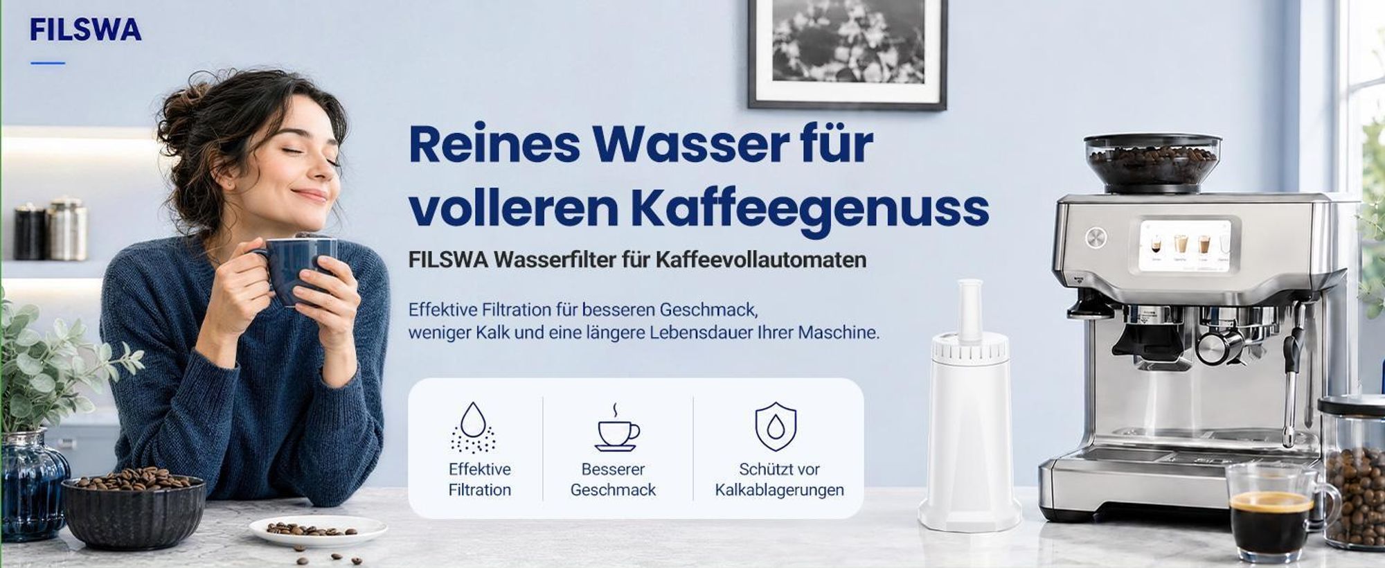6 Stück Wasserfilter für Sage EEU1-Modelle –Ersatz für Sage Espressomaschinen SES875, SES878, SES881, SES920, SES500, SES985, SES990,SES995,SES880,810
