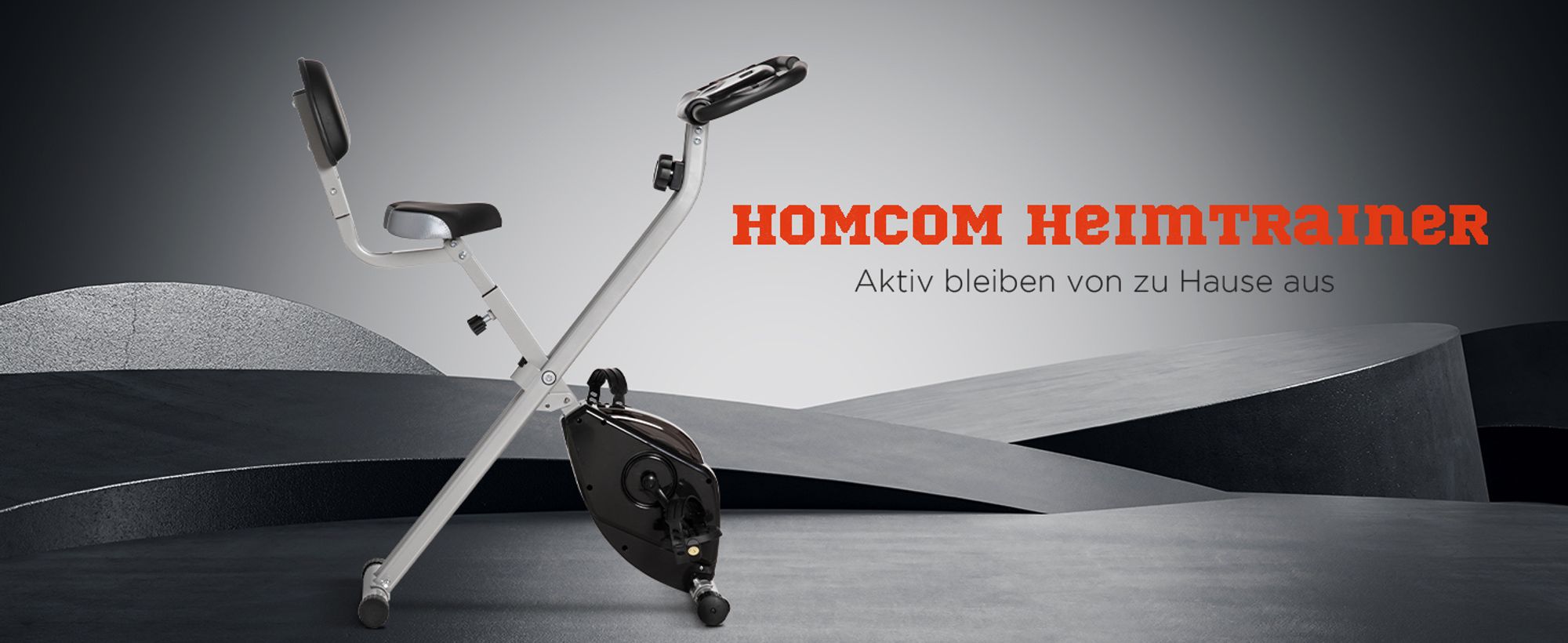 HOMCOM Heimtrainer F-Bike Fahrradtrainer mit 8 stufig Magnetwiderstand Schwarz