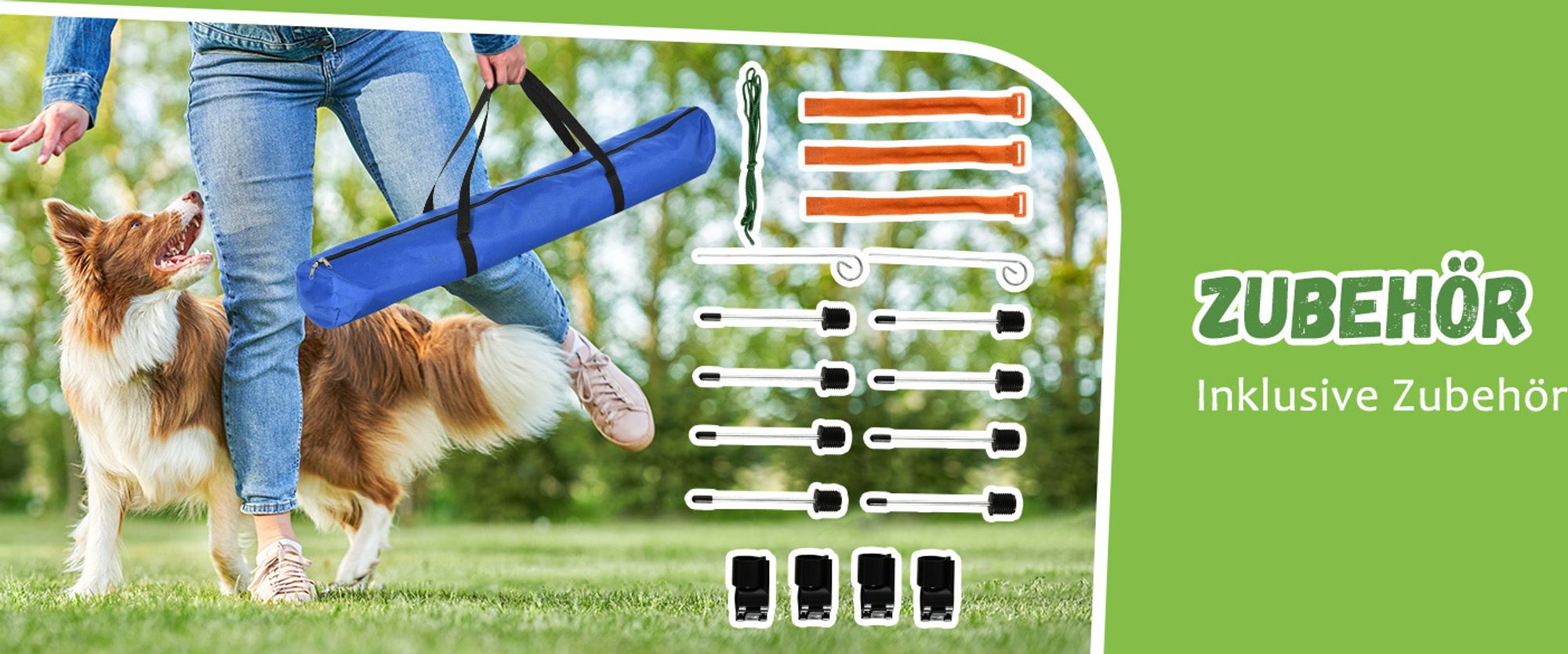 Pawhut Hunde Agility Slalom Übung Hundesport Training Reifen Hürde Set 2 Modelle