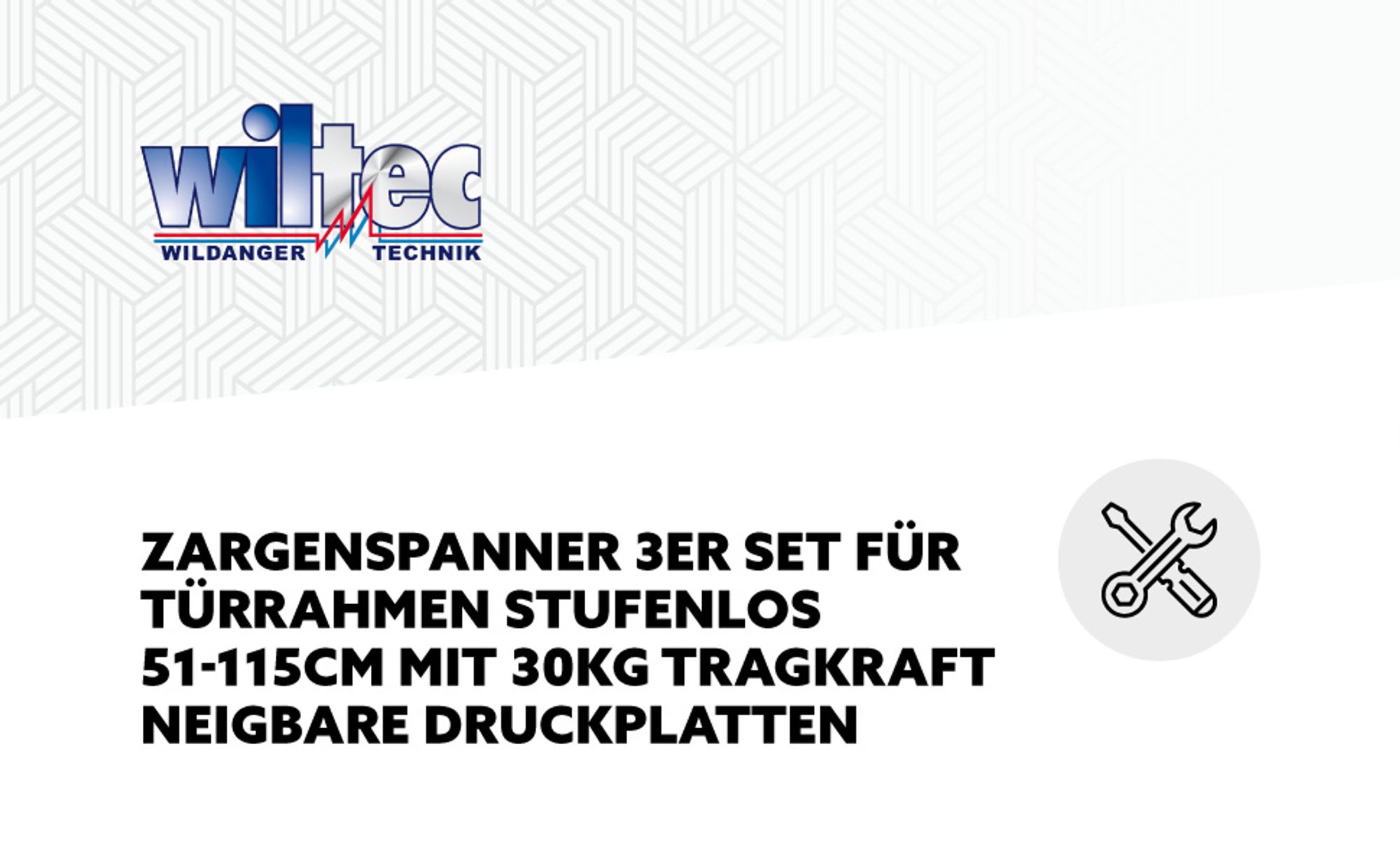 Wiltec Zargenspanner 3er Set, stufenlos 51-113,05 cm mit max. 30 kg Tragkraft, Türzargenspanner mit neigbaren Druckplatten, Montagestütze für Türrahmen, Türzargen