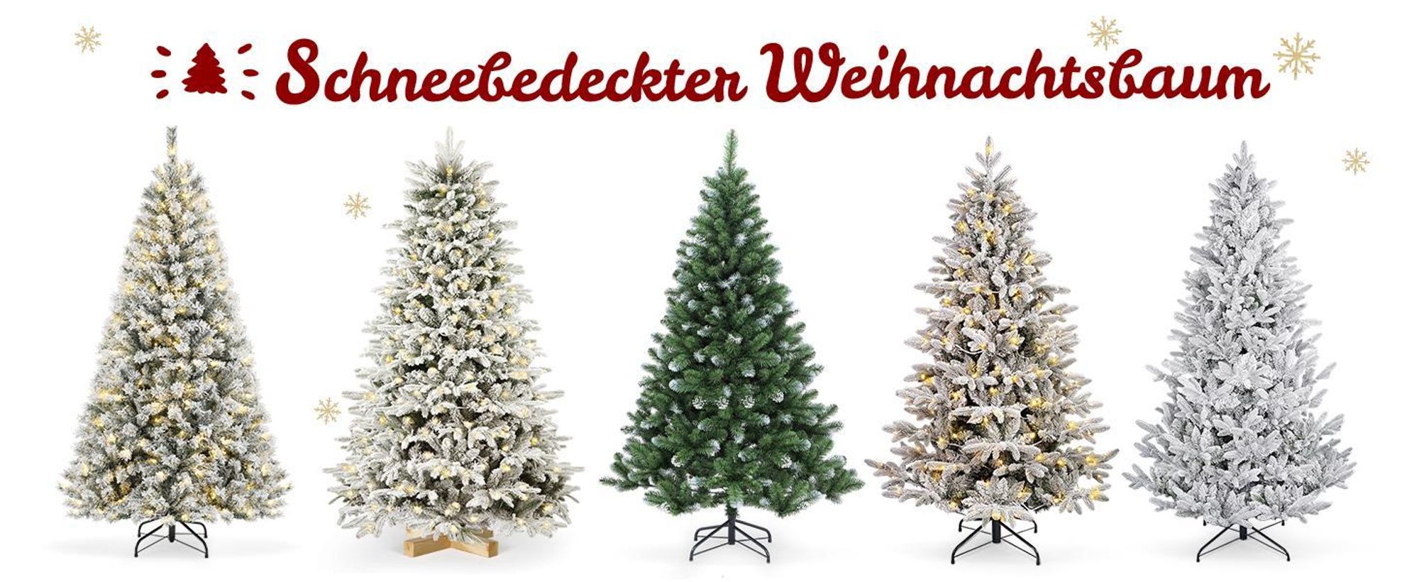 Salcar 210cm Künstlicher Weihnachtsbaum mit Schnee inkl. 1898 Spitzen PE+PVC Nadeln, 500 warmweiße LED-Leuchten & Metallständer, Tannenbaum