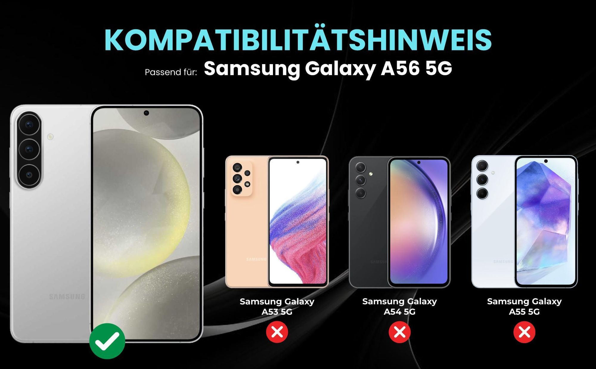 Kompatibilitätshinweise Hülle für Samsung Galaxy A56 5G