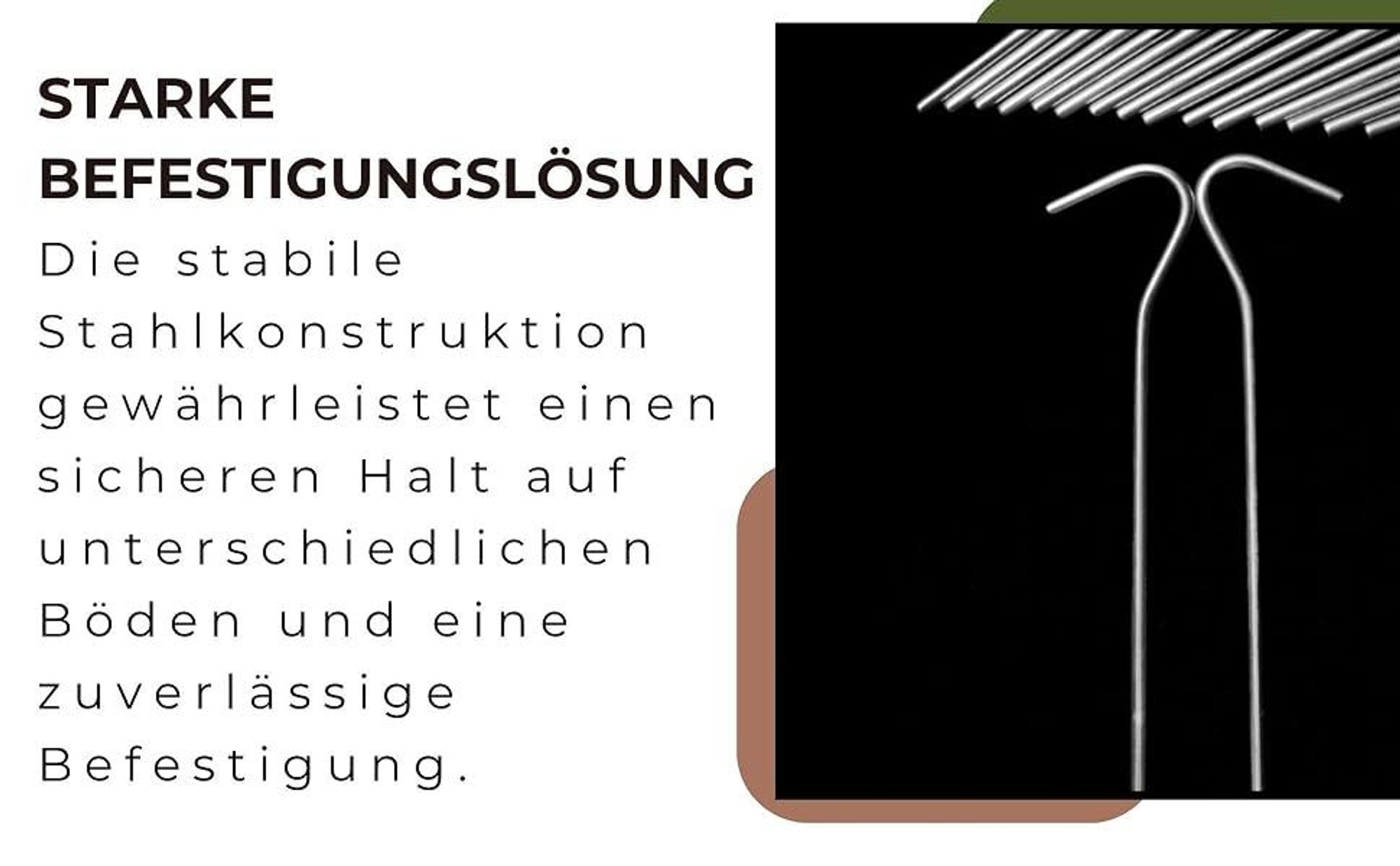 20 Stück Heringe Erdnagel Ø 4 mm Stahl Verzinkt Bodenanker Zeltheringe 18 cm Zeltnagel Erdnägel