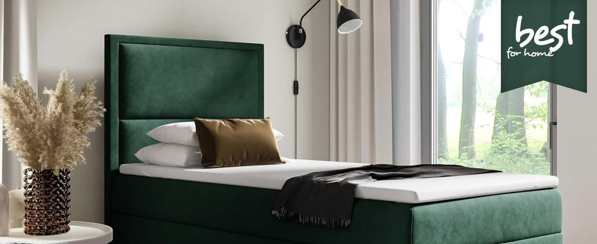 Best for Home Boxspringbett mit Bettkasten Trinity K11-SINGLE 70x200 Bonellfederkern inkl. Topper - Beige