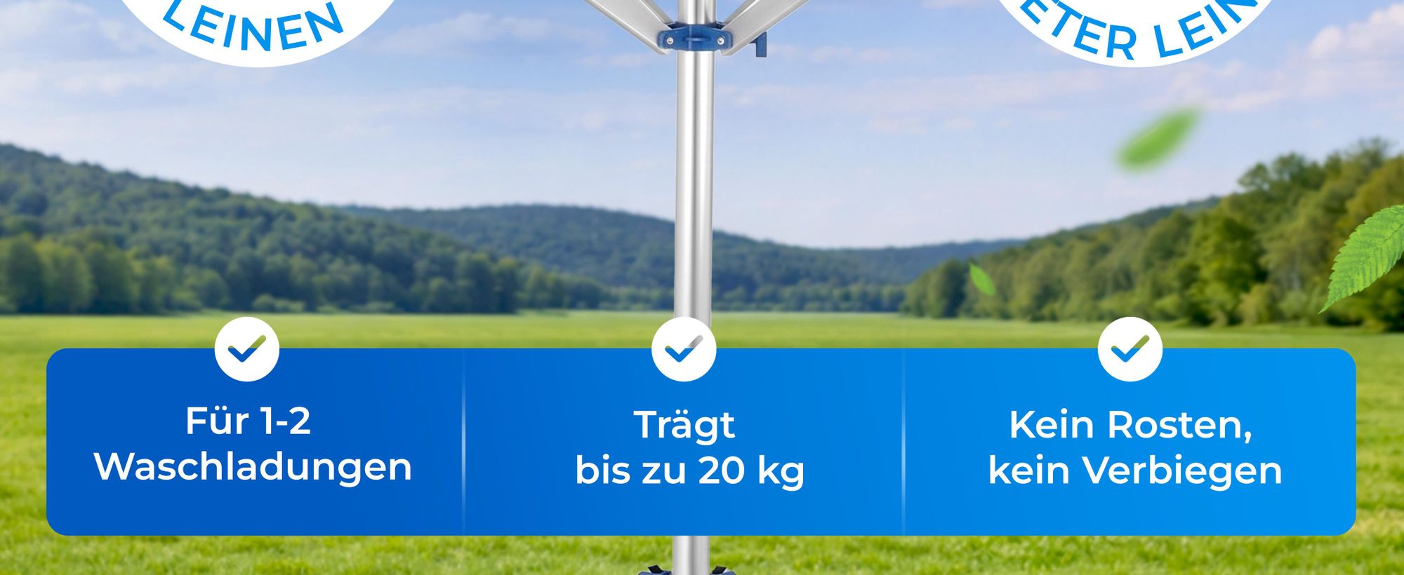 MONZANA Wäschespinne Camping Höhenverstellbar