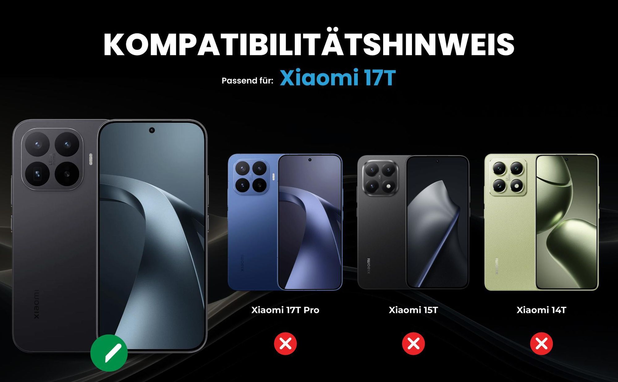 Kompatibilitätshinweise Hülle für Xiaomi 17T