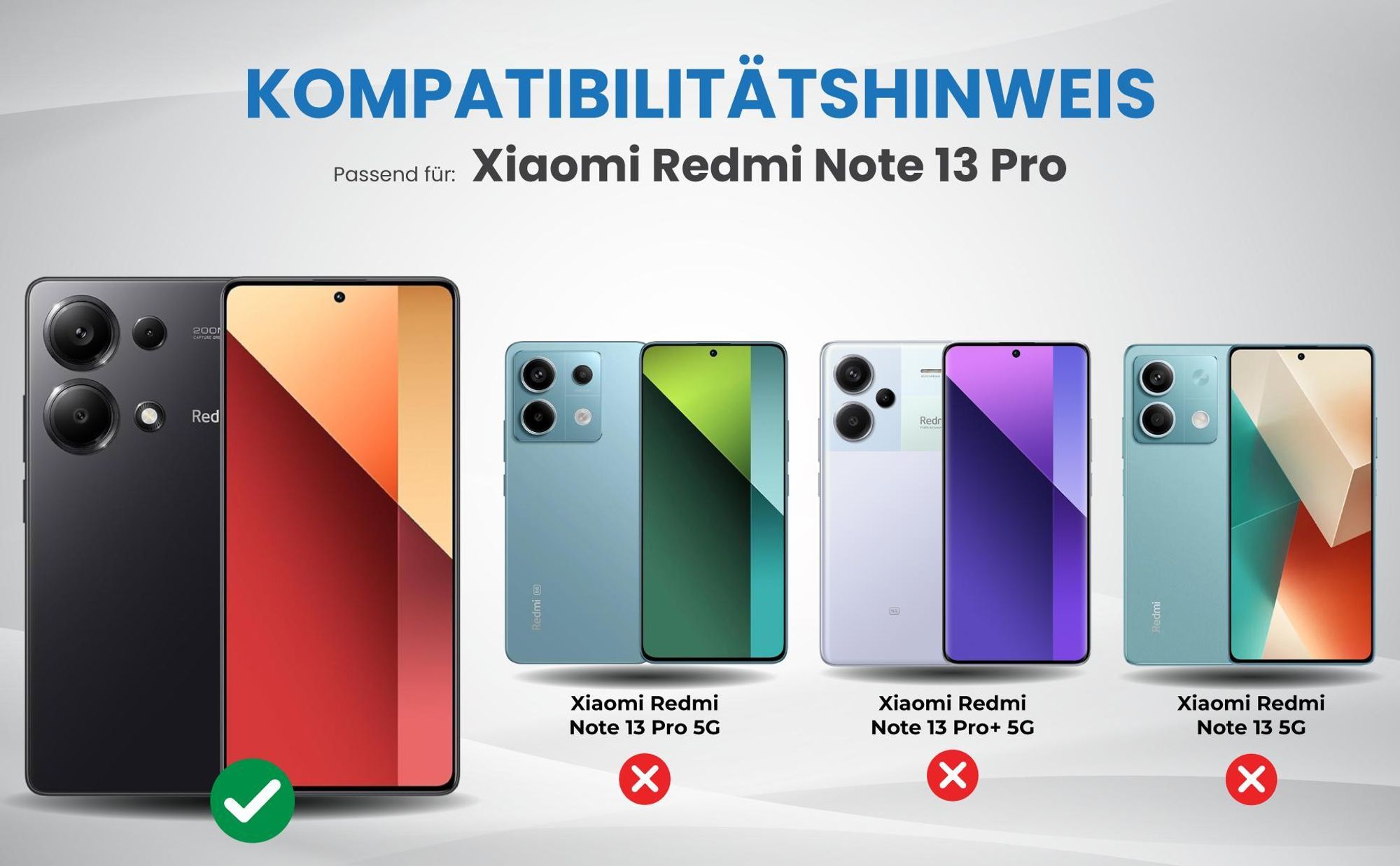 Kompatibilitätshinweise Hülle für Xiaomi Redmi Note 13 Pro