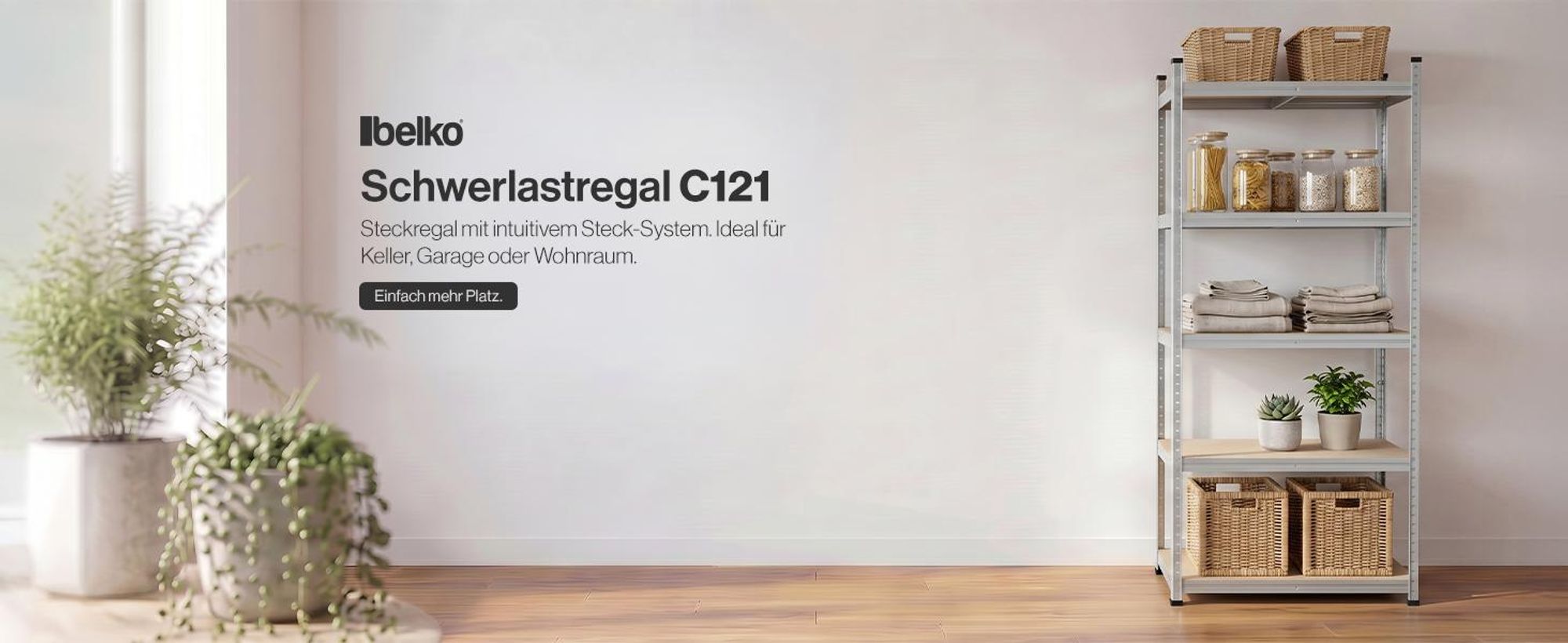 Steckregal Werkstattregal 1800x750x450 mm, 5 Ebenen, Farbe verzinkt, Traglast gesamt 875 kg, Kellerregal Schwerlastregal Metallregal Lagerregal