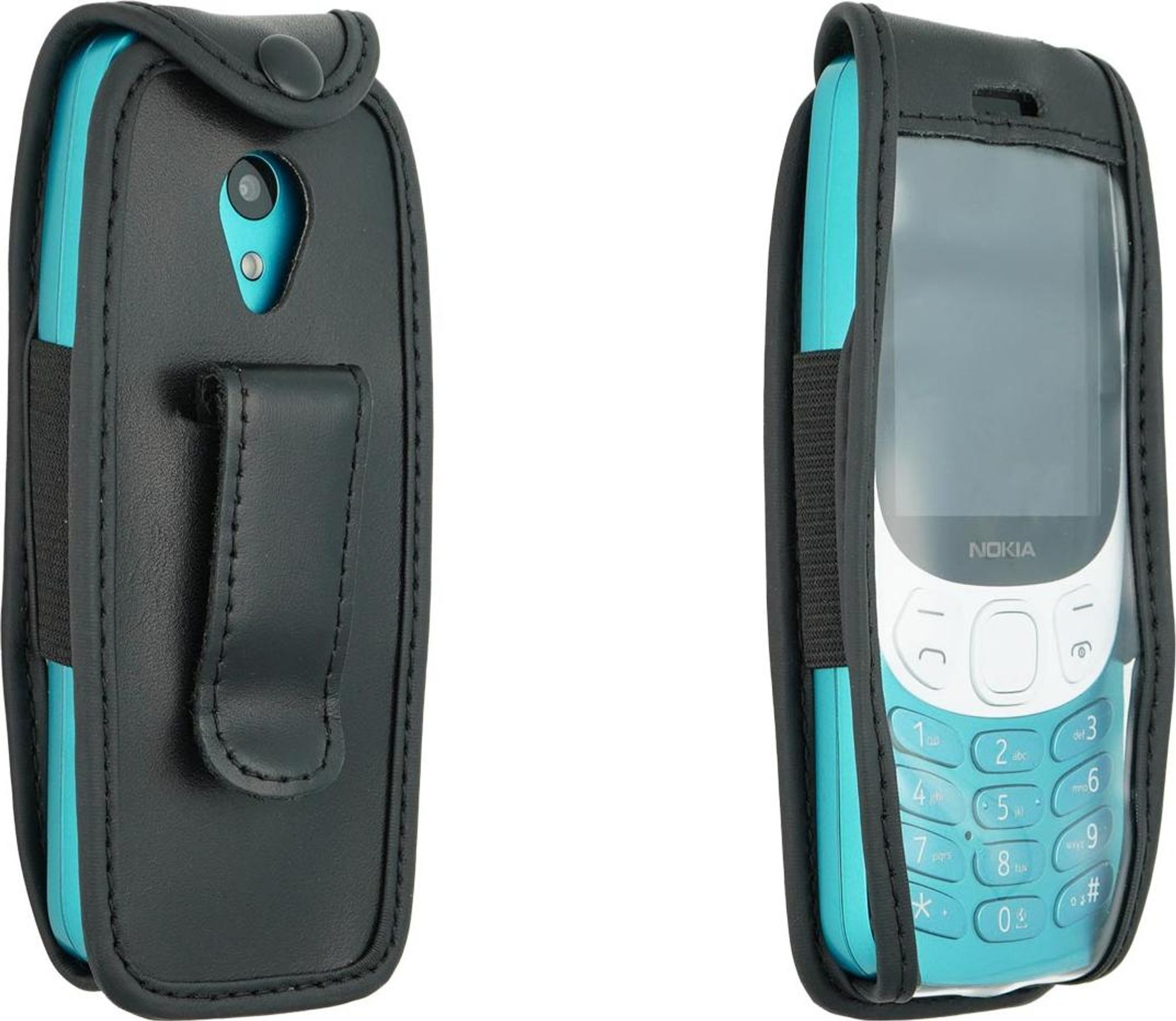 caseroxx Ledertasche mit Gürtelclip kompatibel mit Nokia 3210 (2024) aus Echtleder, Tasche mit Gürtelclip und Sichtfenster Bild 1