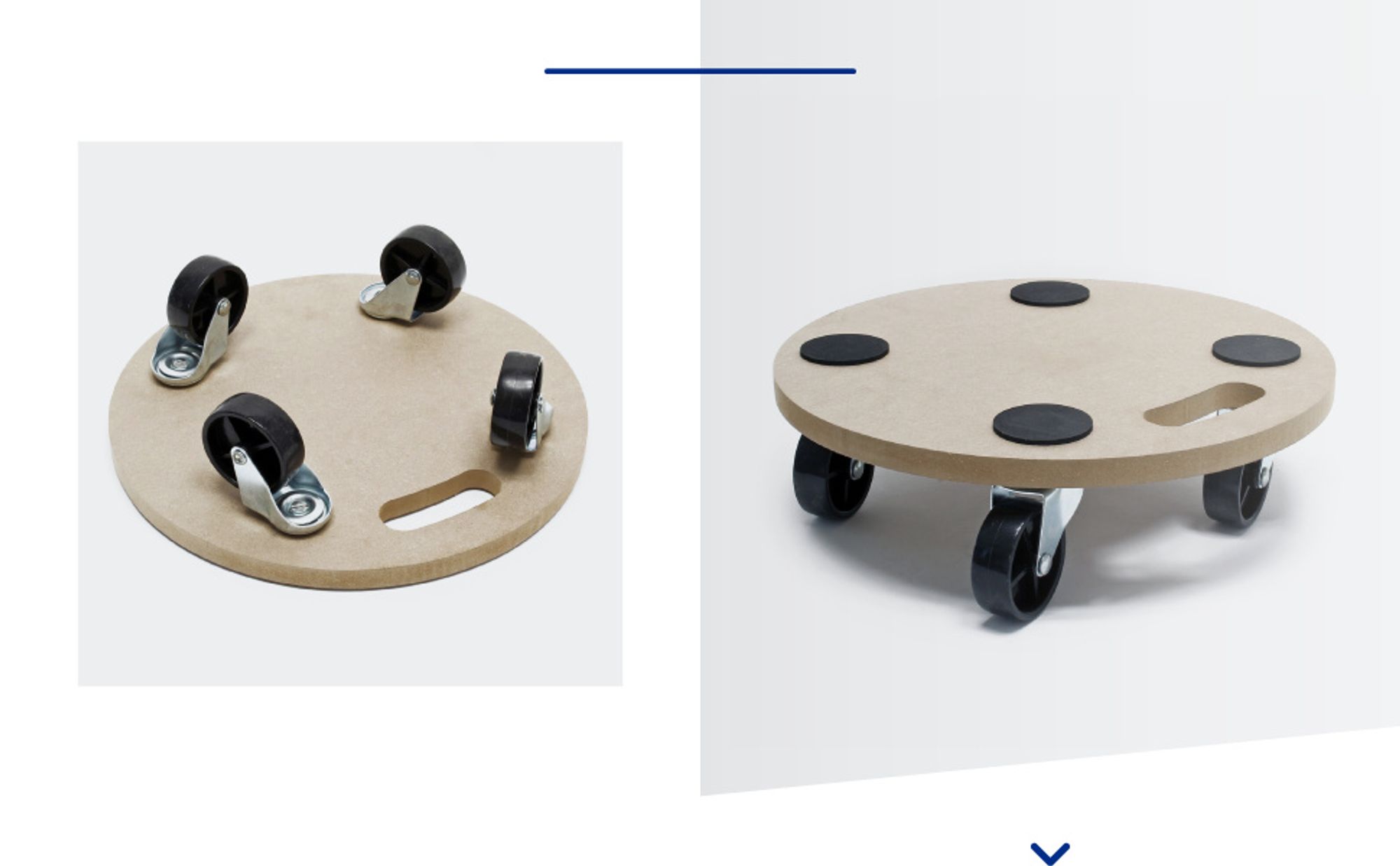 Wiltec Transportroller 250 kg 380 mm, rund, MDF Möbelroller, Rollbrett mit 4 Lenkrollen, Möbelhund als Umzugshilfe