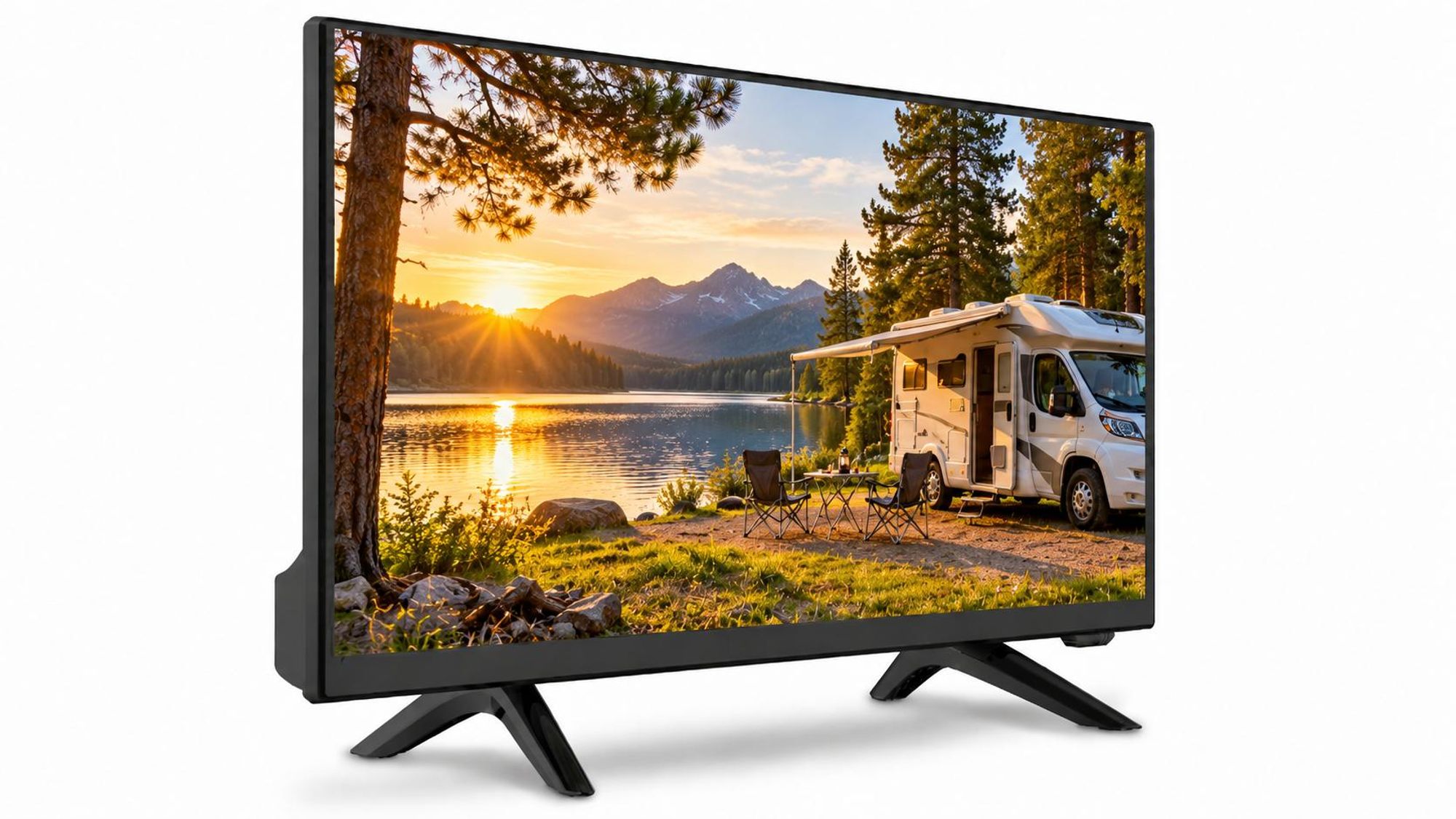 Kiano Slim TV Travel 19 Zoll (48 cm) Camping-Fernseher HD DLED 12V DVB-T2/S2/C